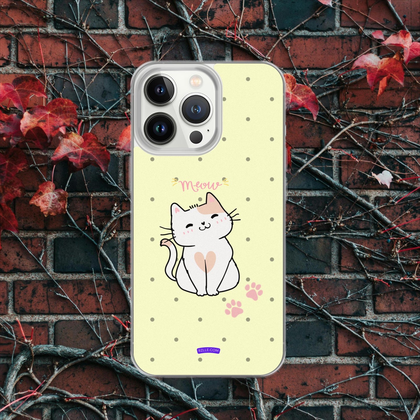 Cute White Cat Clear Case for iPhone®