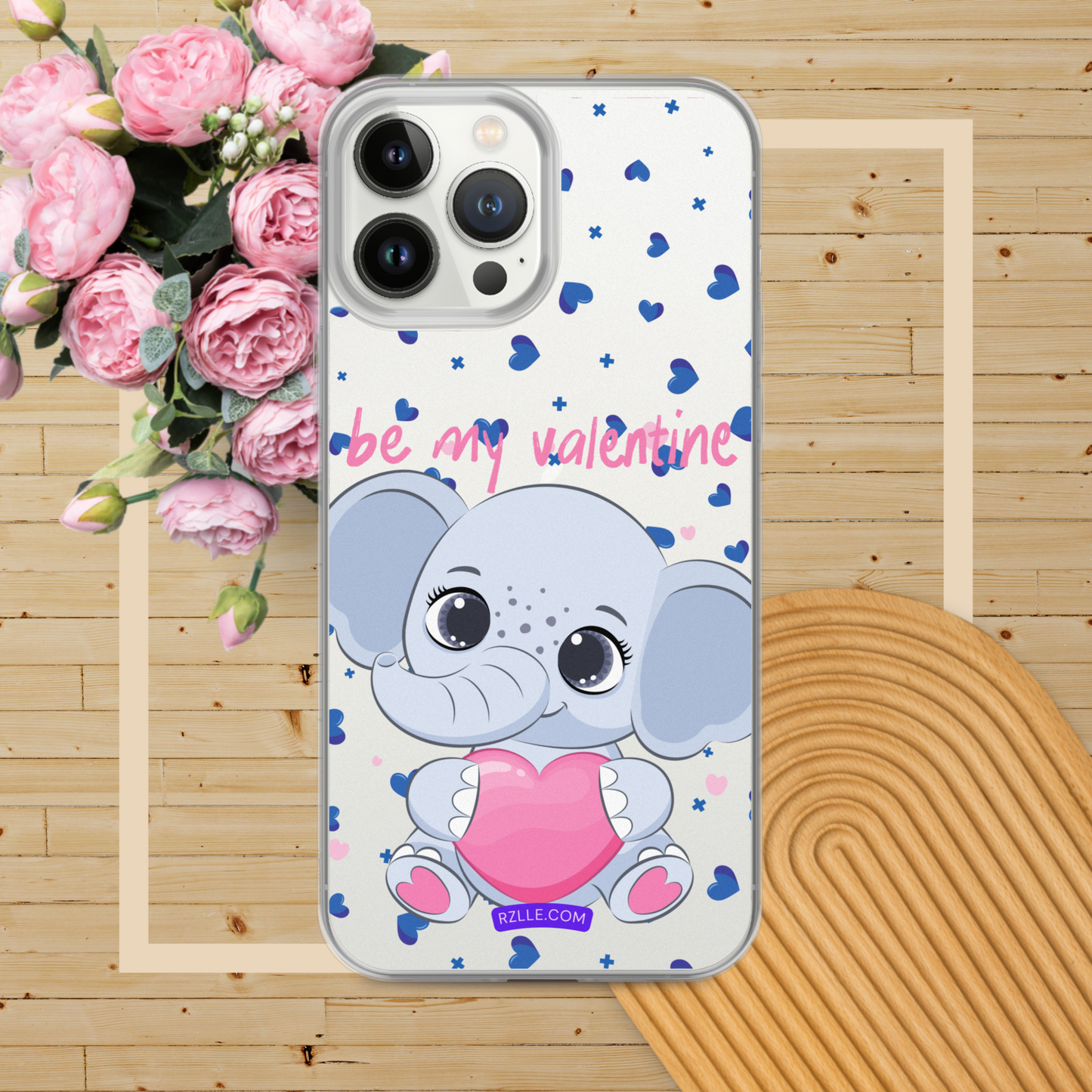 Cute Elephant Be My Valentine Clear Phone Case for iPhone®