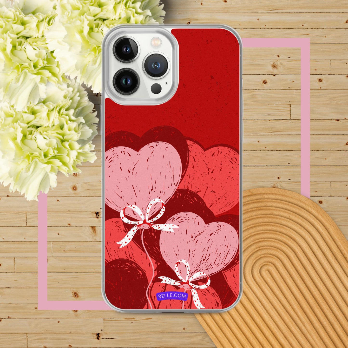 Hearts With Bows Clear Phone Case for iPhone®