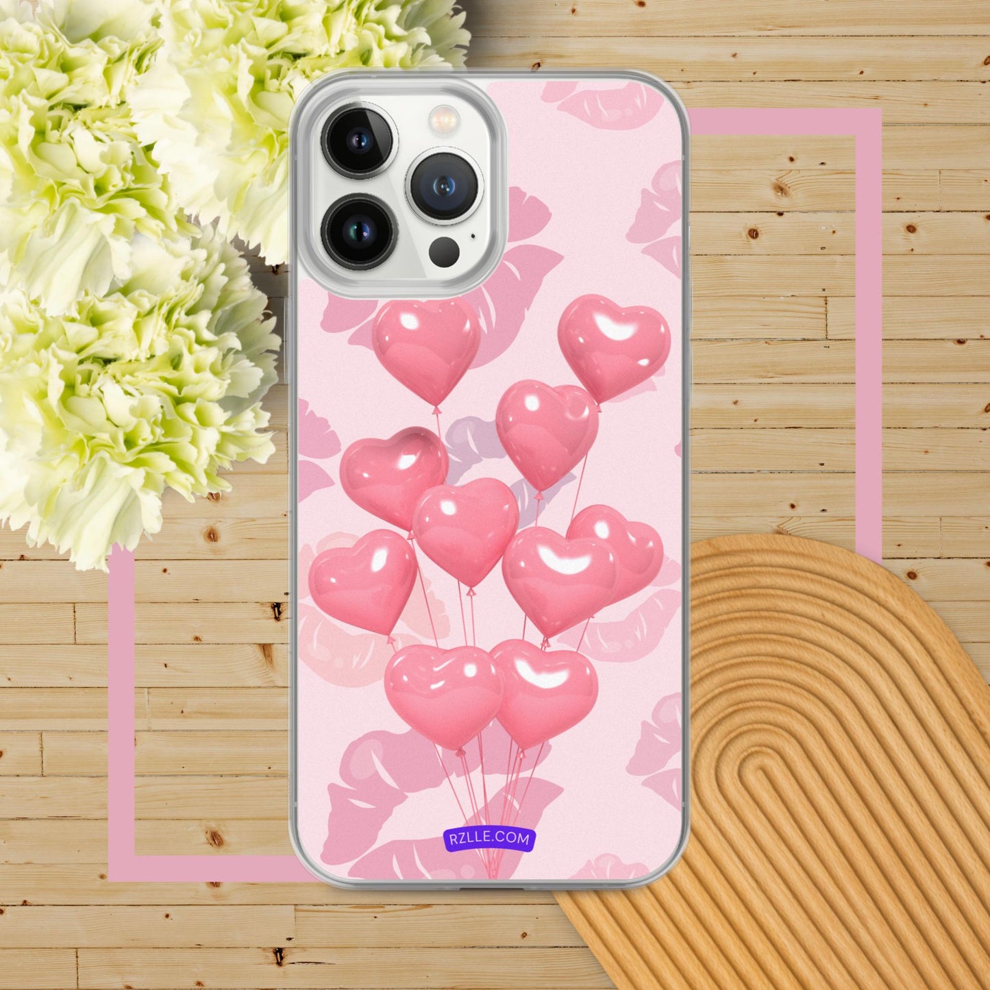 Pink Balloon Hearts Clear Phone Case for iPhone®