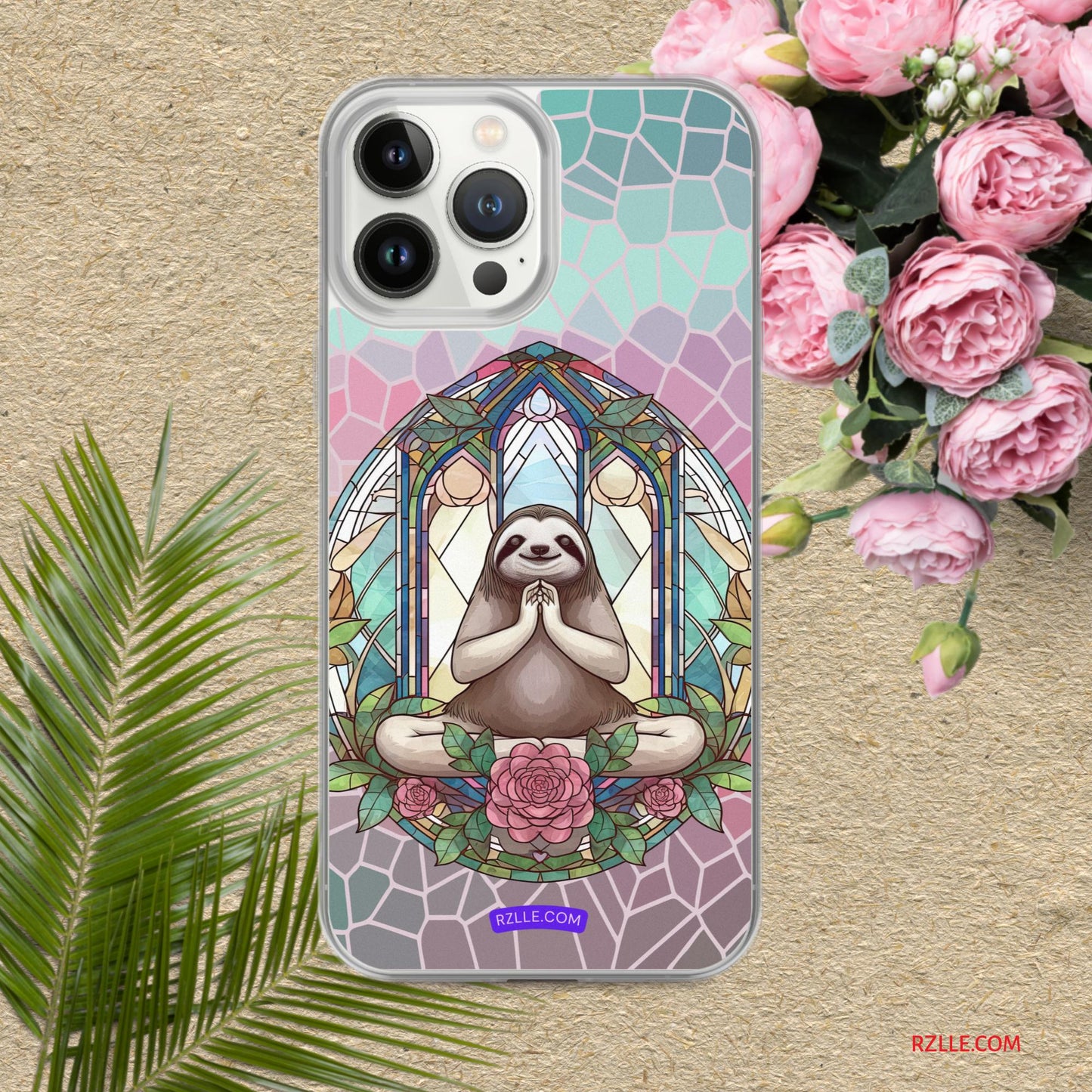 Sloth Stained Glass Clear Phone Case for iPhone®