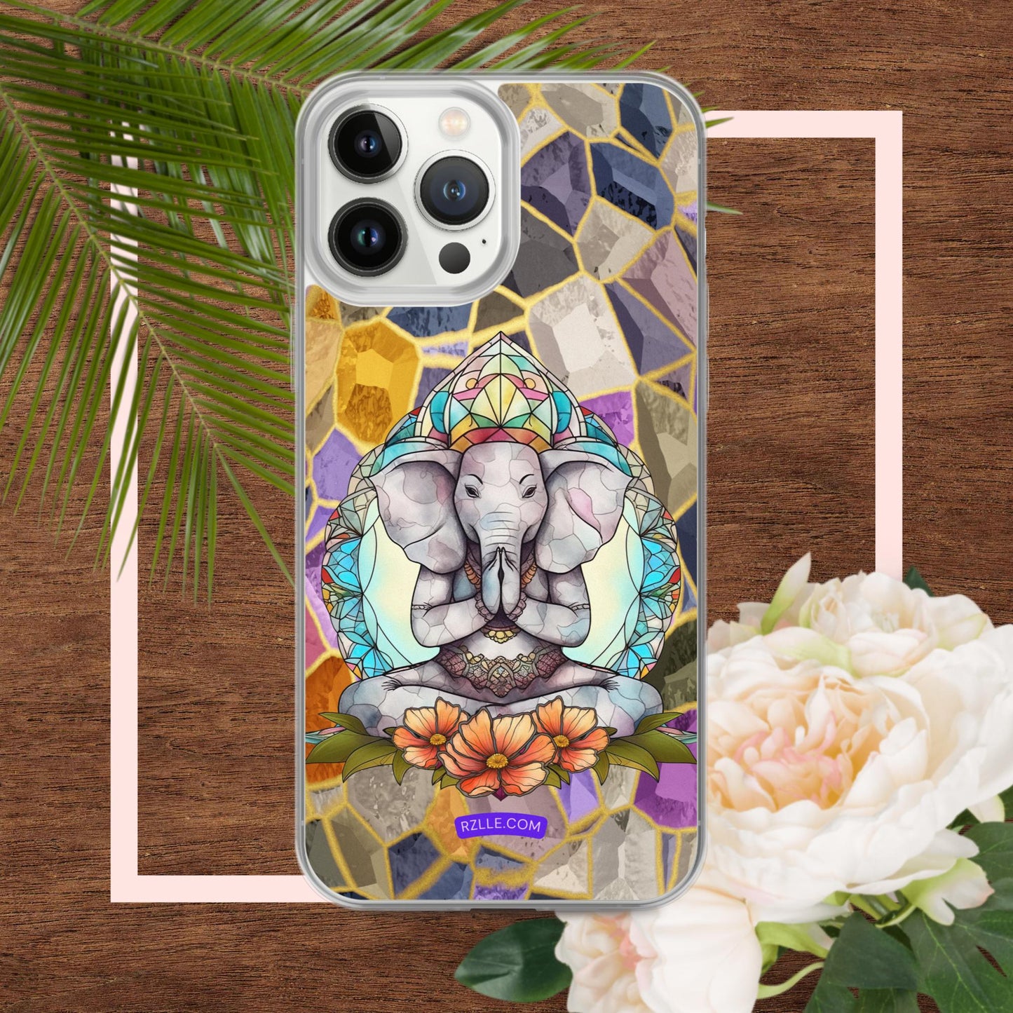 Zen Elephant Stained Glass Clear Phone Case for iPhone®