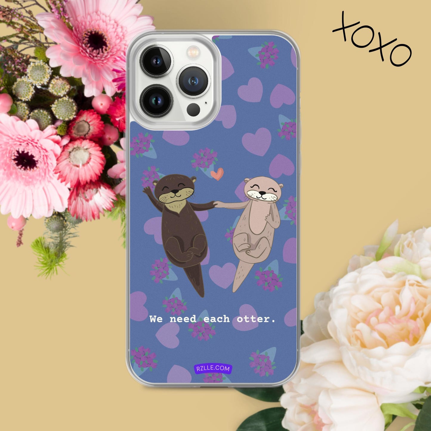 Cute Otters Clear Phone Case for iPhone®