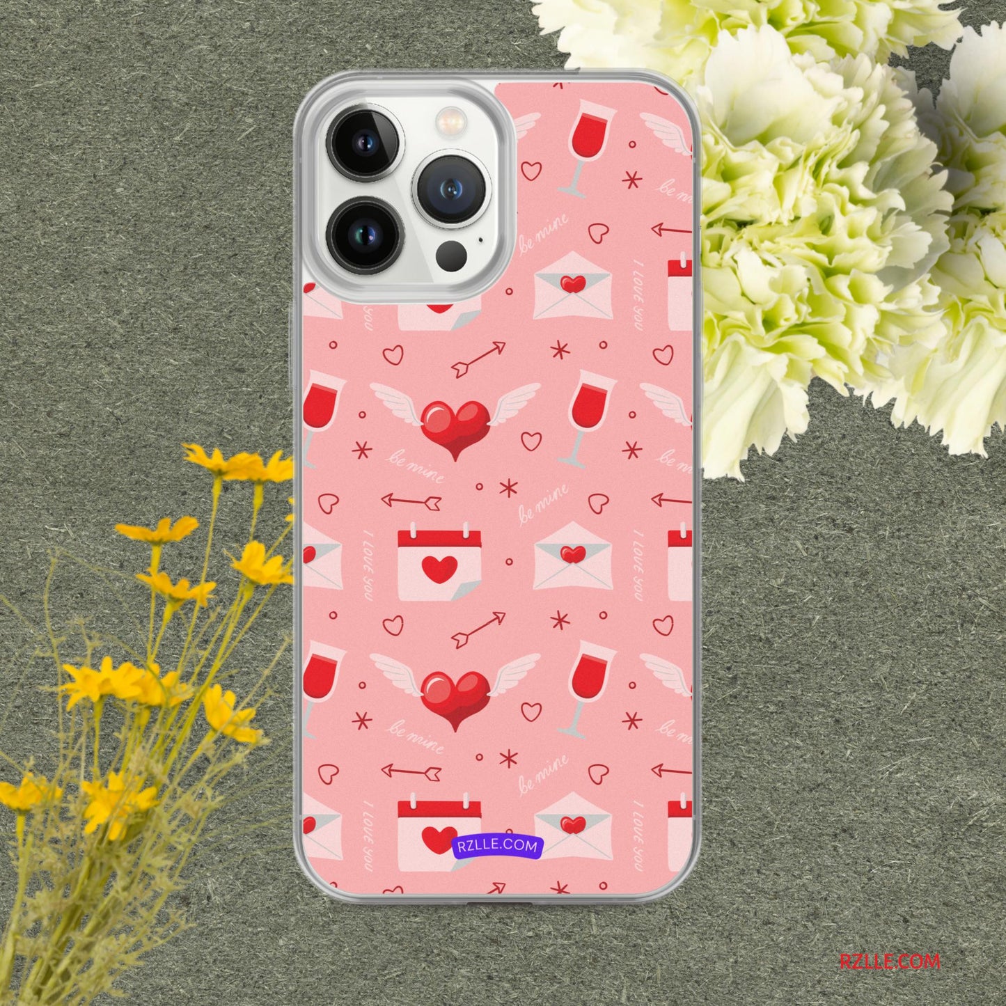 Red Flying Hearts Clear Phone Case for iPhone®