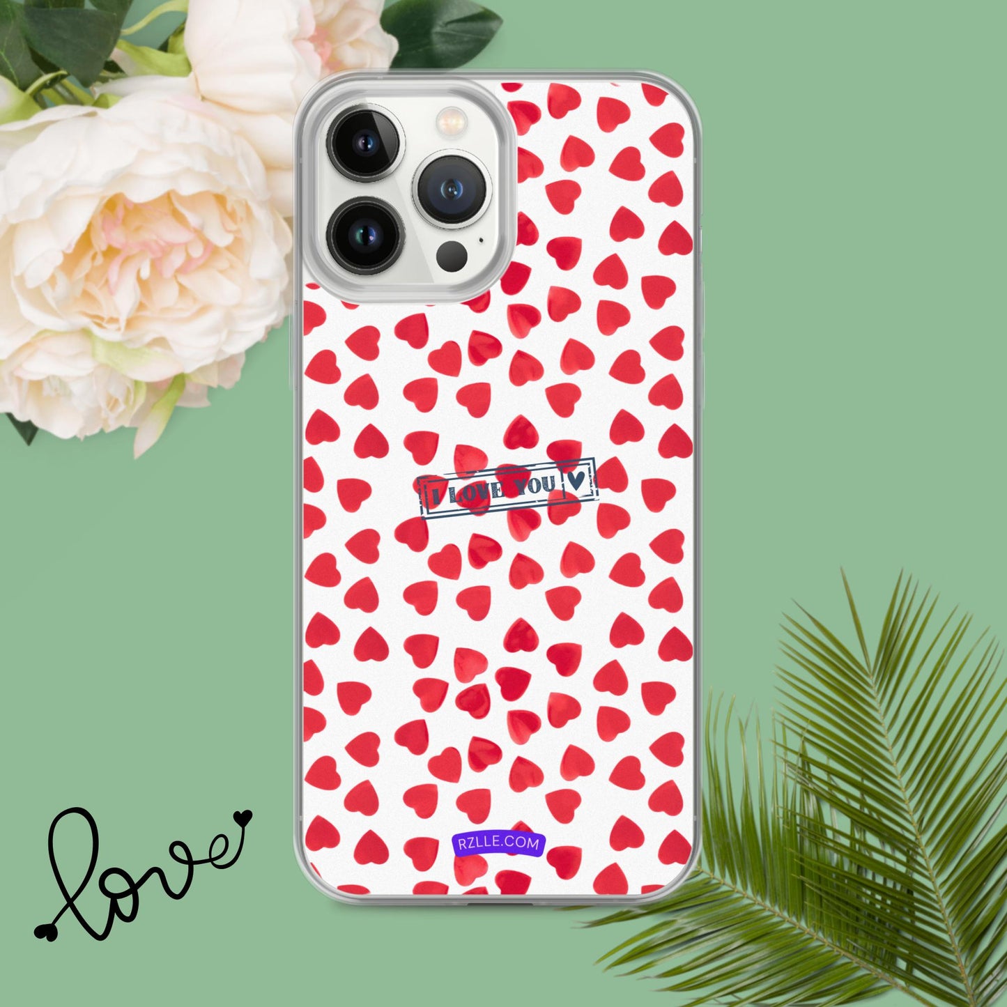 Little Red Hearts Clear Phone Case for iPhone®