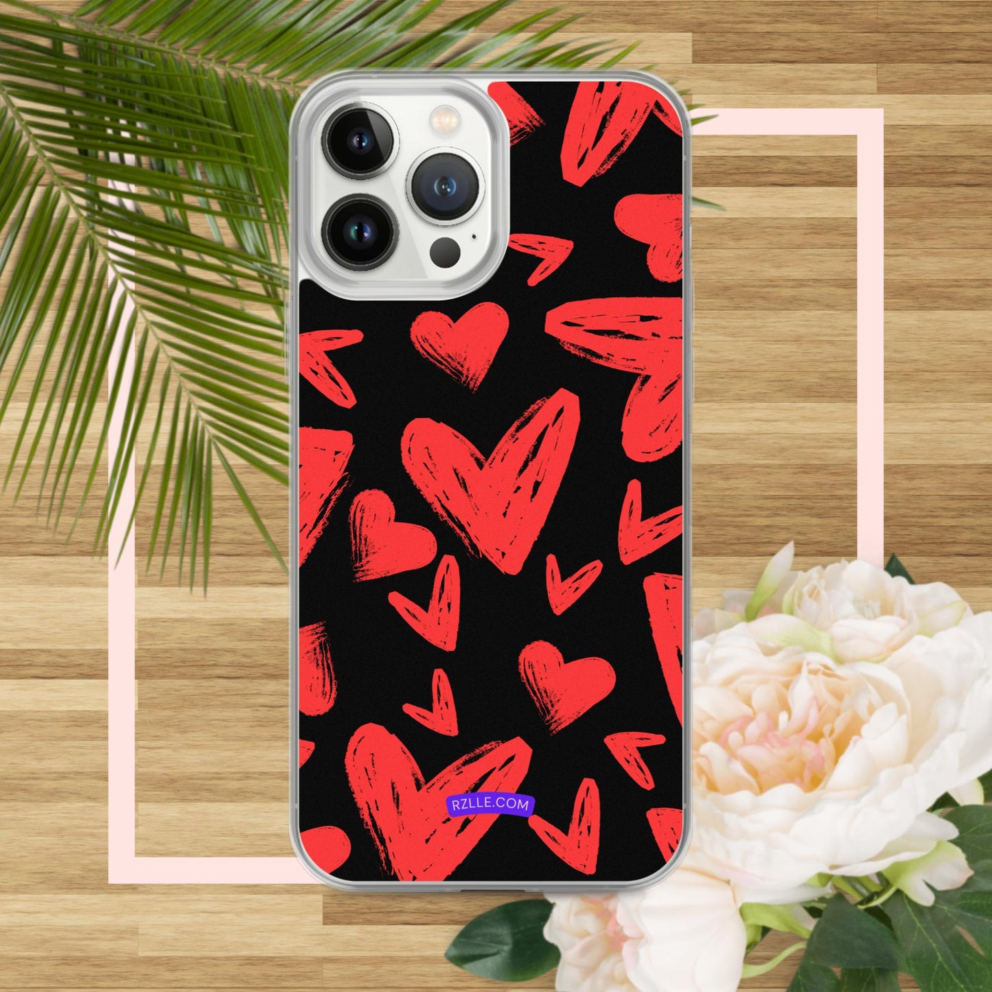 Funky Red Hearts  Clear Phone Case for iPhone®