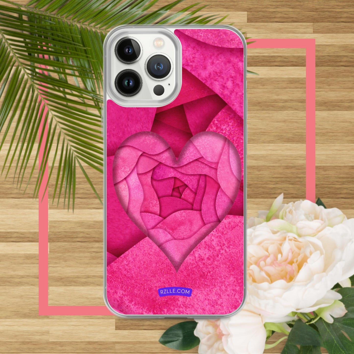 Pink Paper Hearts  Clear Phone Case for iPhone®