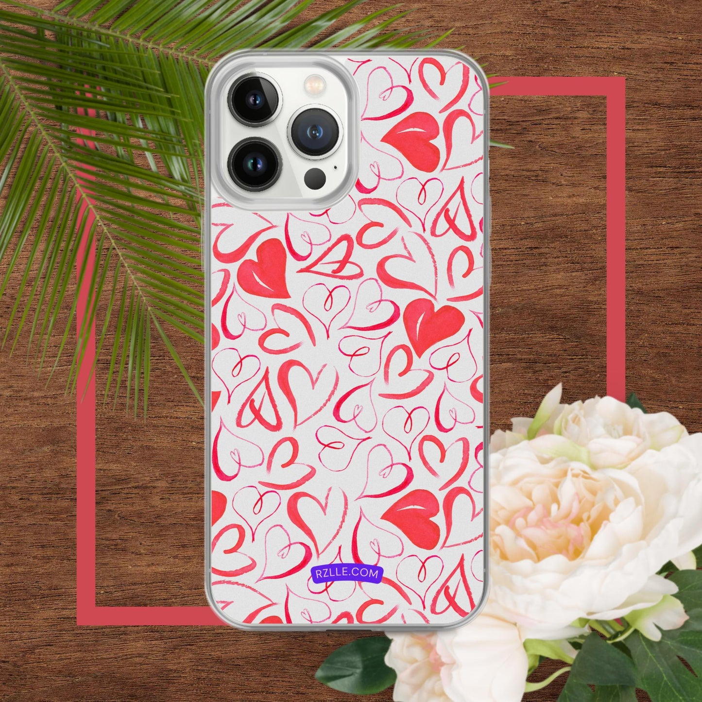 Watercolor Hearts Clear Phone Case for iPhone®