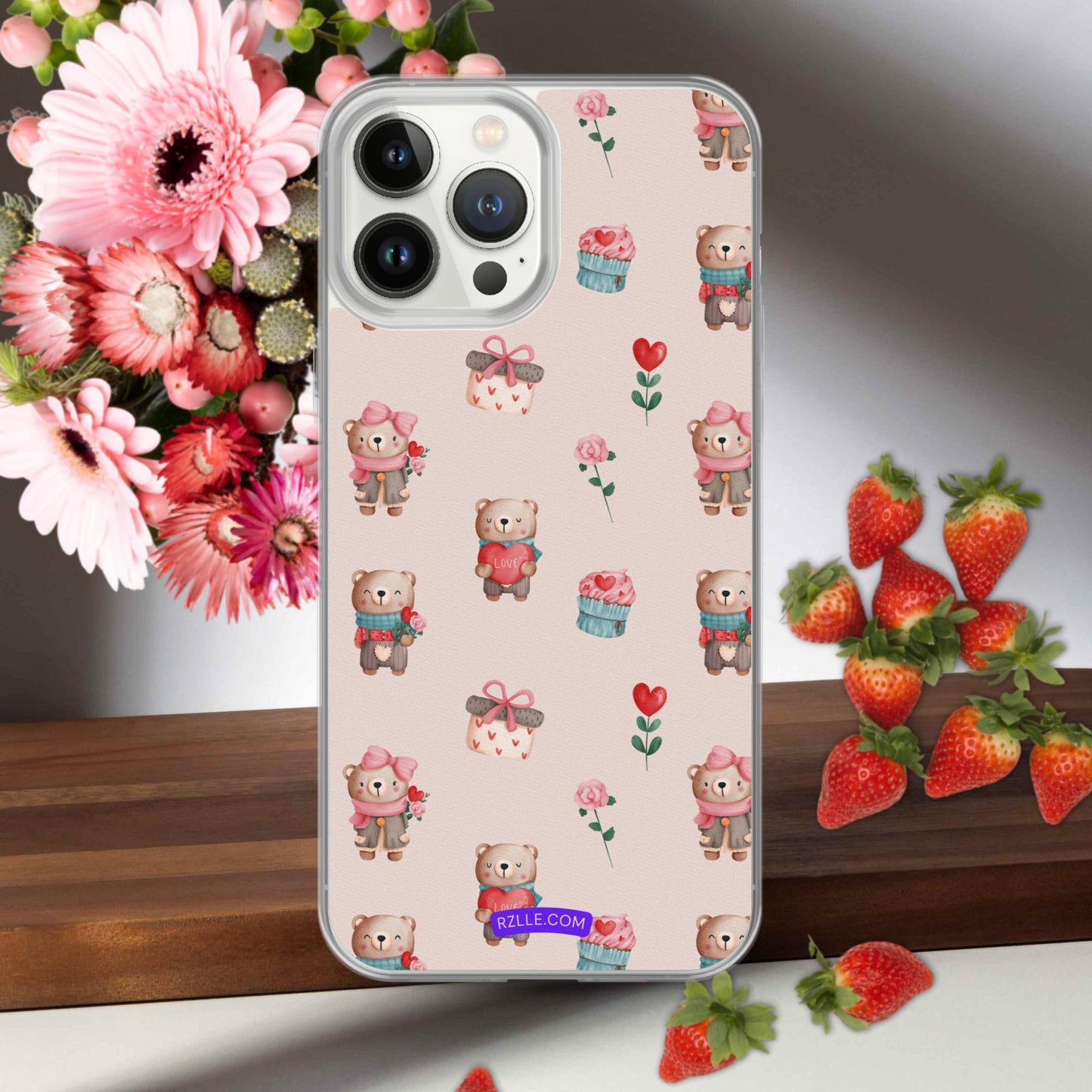 Cute Valentine Bears Clear Phone Case for iPhone®