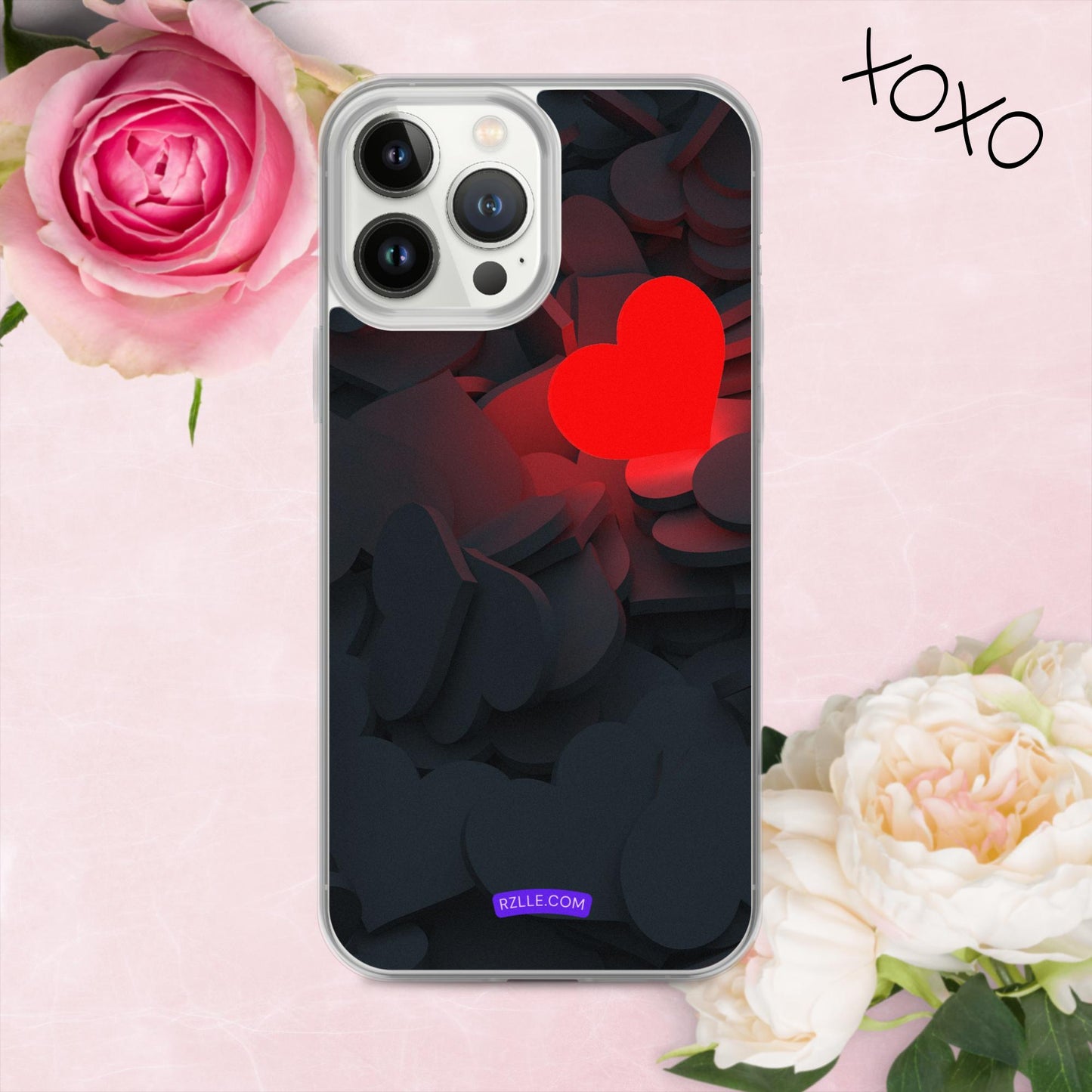 Glowing Heart Clear Phone Case for iPhone®