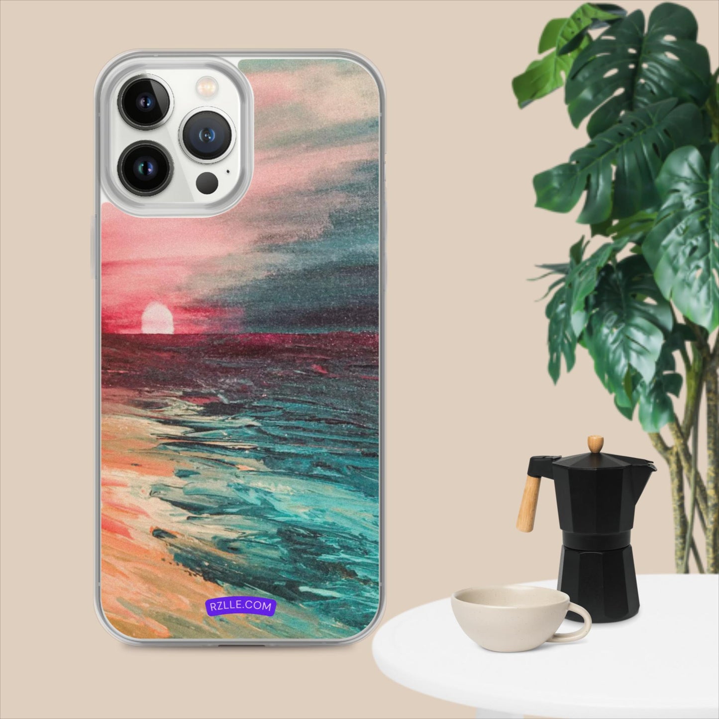 Watercolor Sunset Painting Clear Case for iPhone®