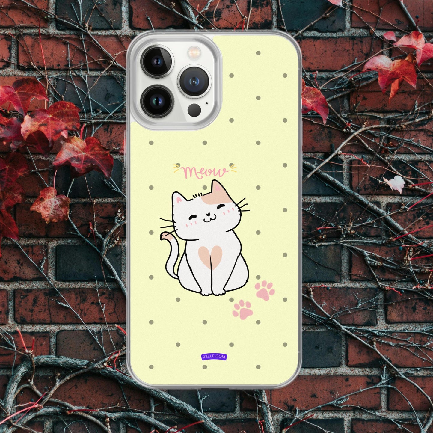 Cute White Cat Clear Case for iPhone®