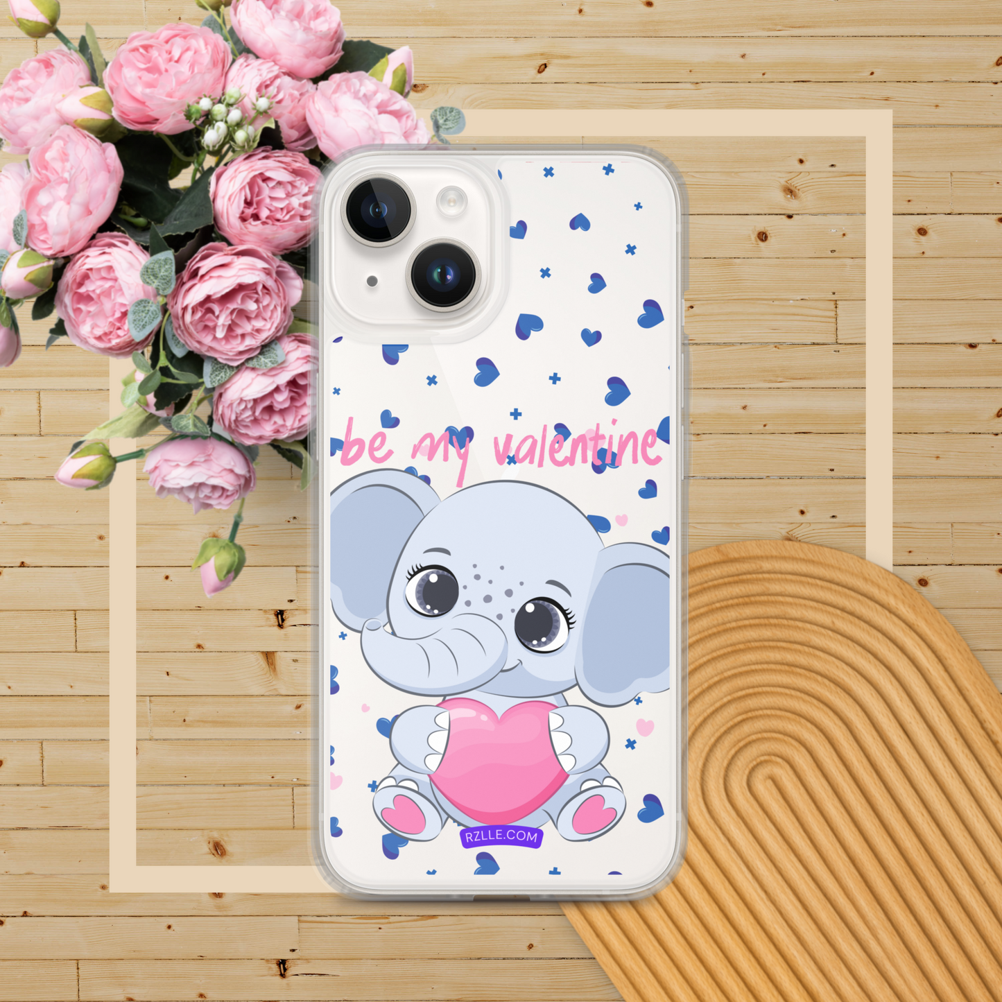 Cute Elephant Be My Valentine Clear Phone Case for iPhone®