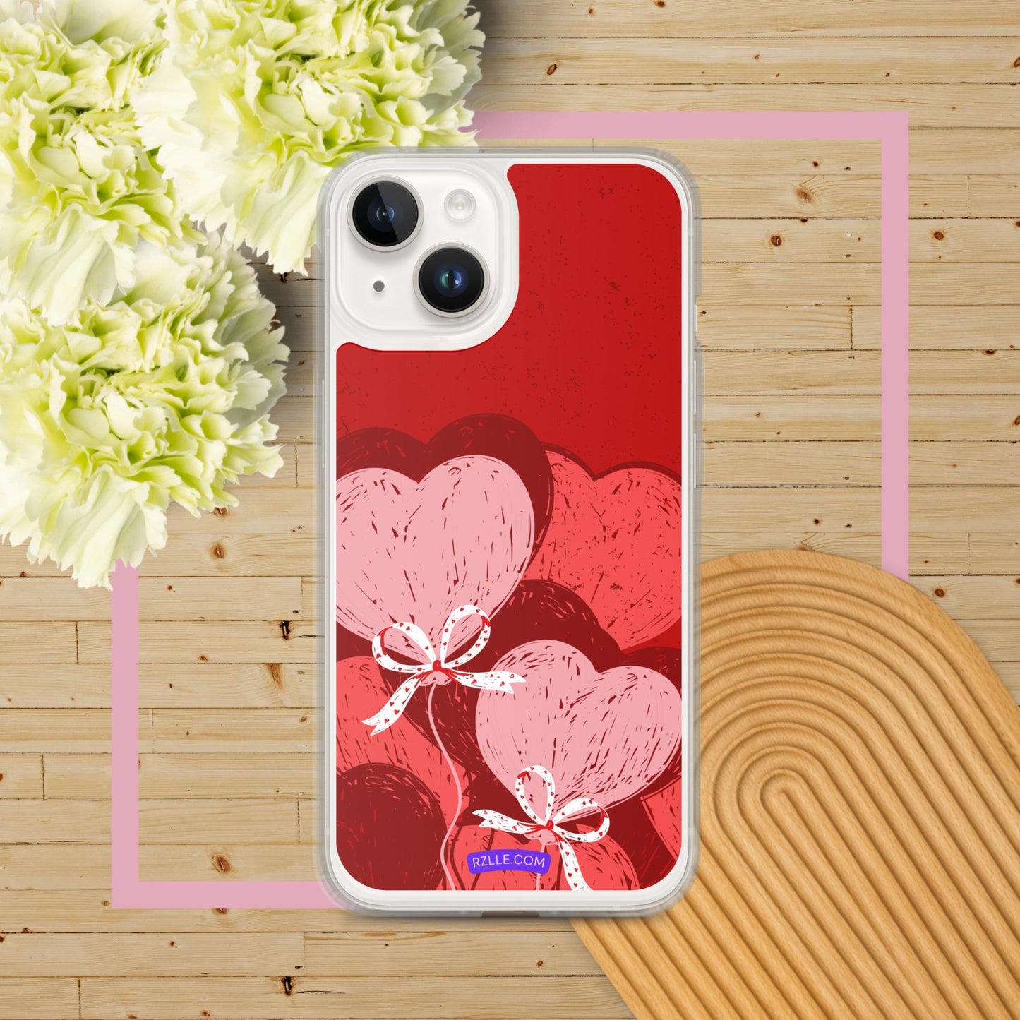 Hearts With Bows Clear Phone Case for iPhone®