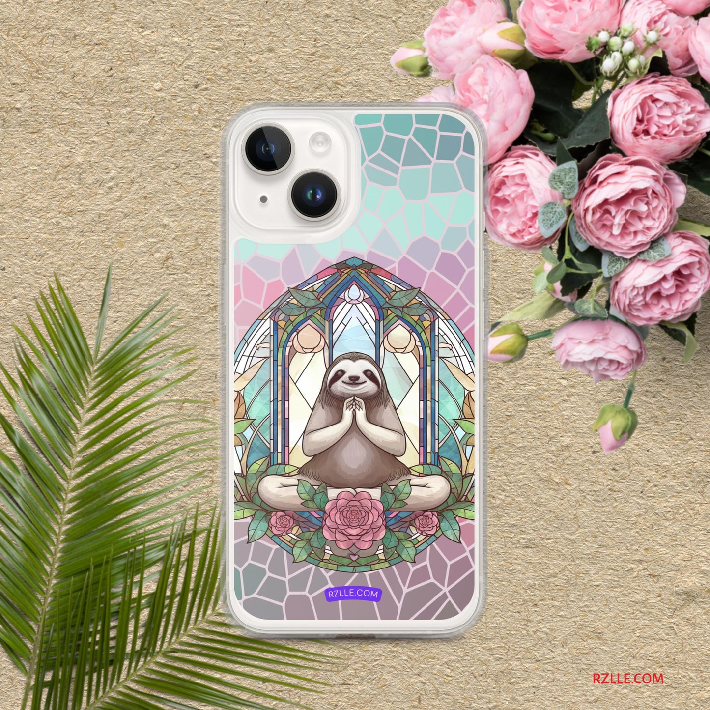 Sloth Stained Glass Clear Phone Case for iPhone®