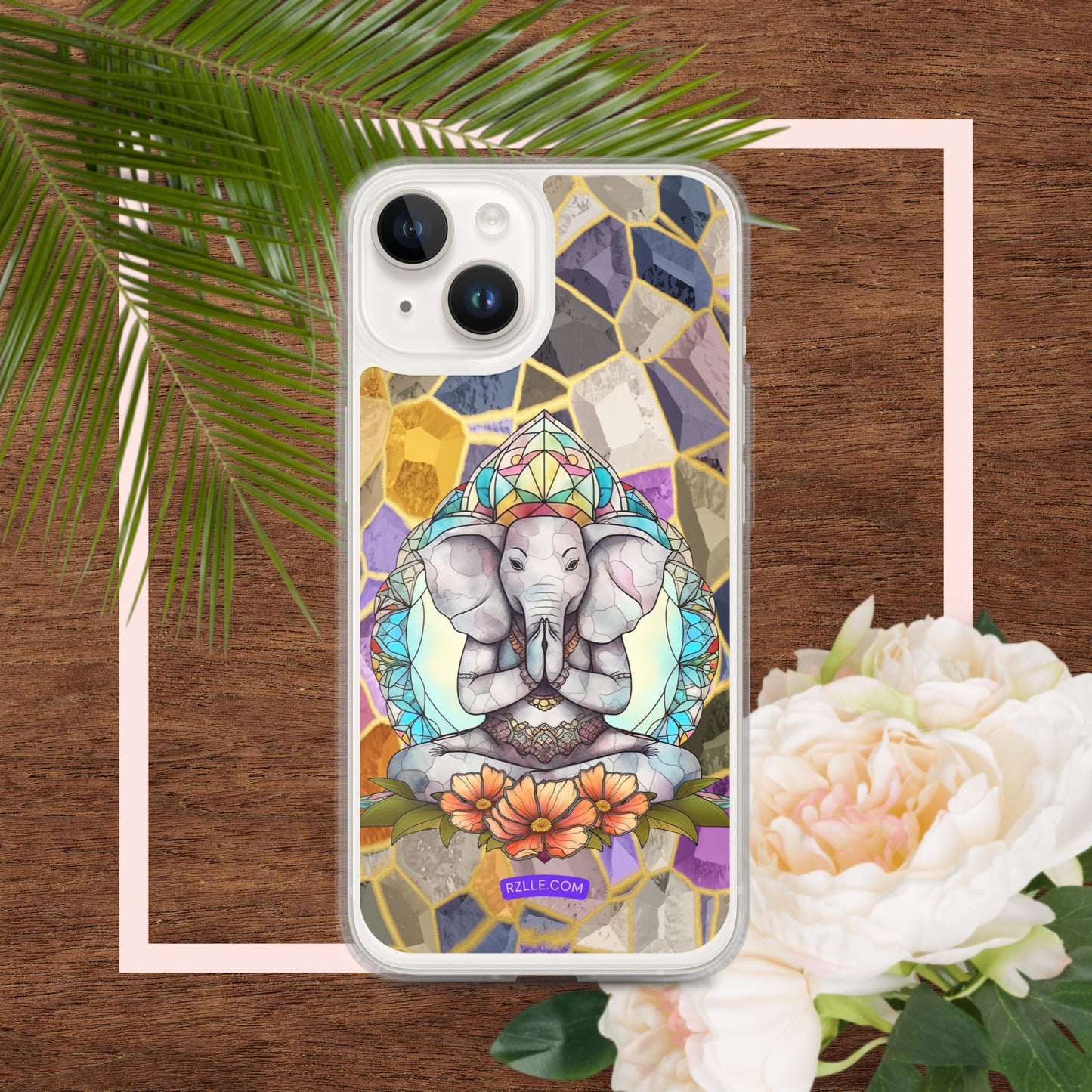 Zen Elephant Stained Glass Clear Phone Case for iPhone®