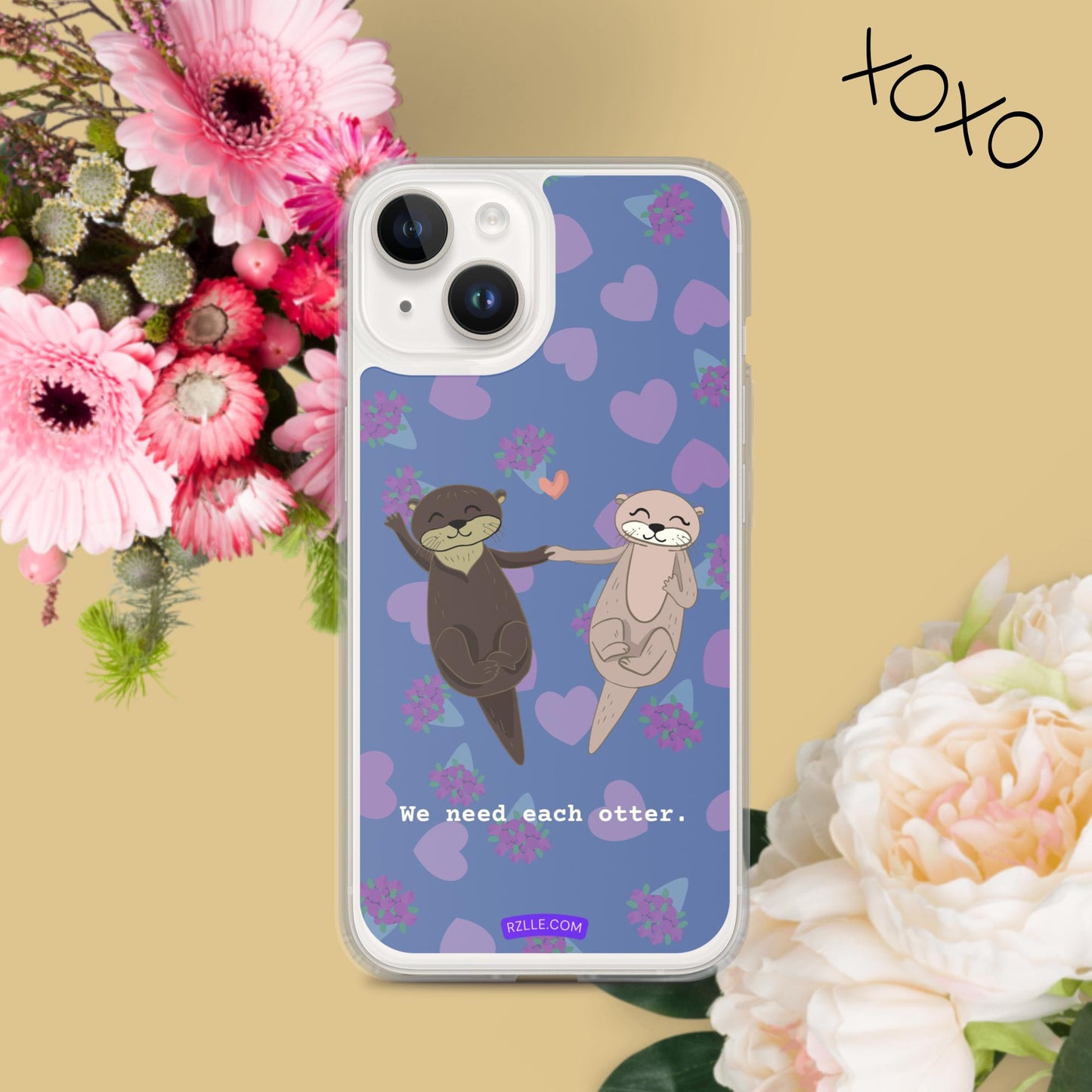 Cute Otters Clear Phone Case for iPhone®