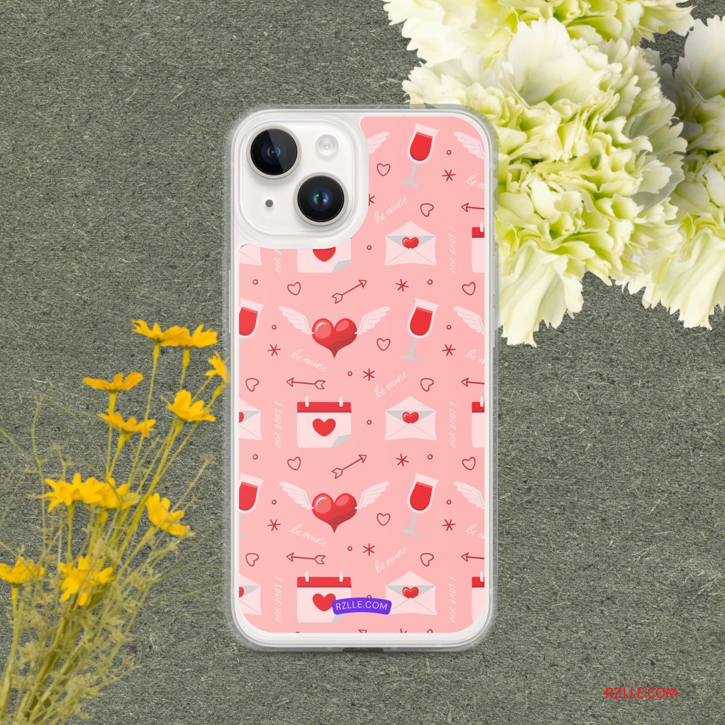 Red Flying Hearts Clear Phone Case for iPhone®