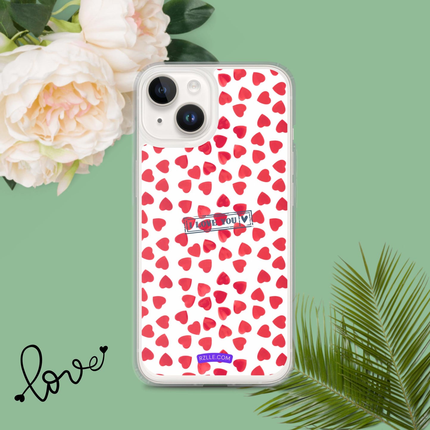 Little Red Hearts Clear Phone Case for iPhone®