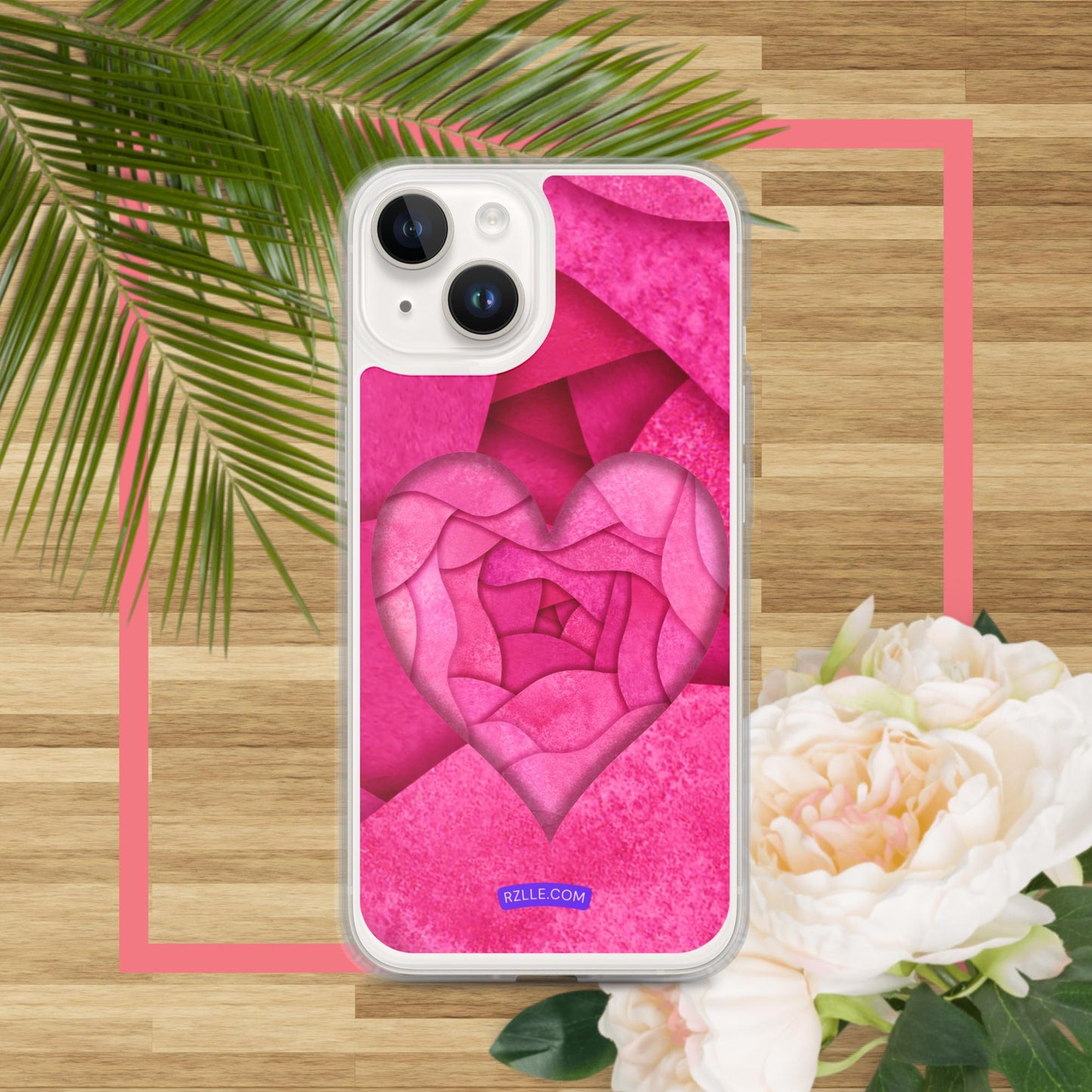 Pink Paper Hearts  Clear Phone Case for iPhone®