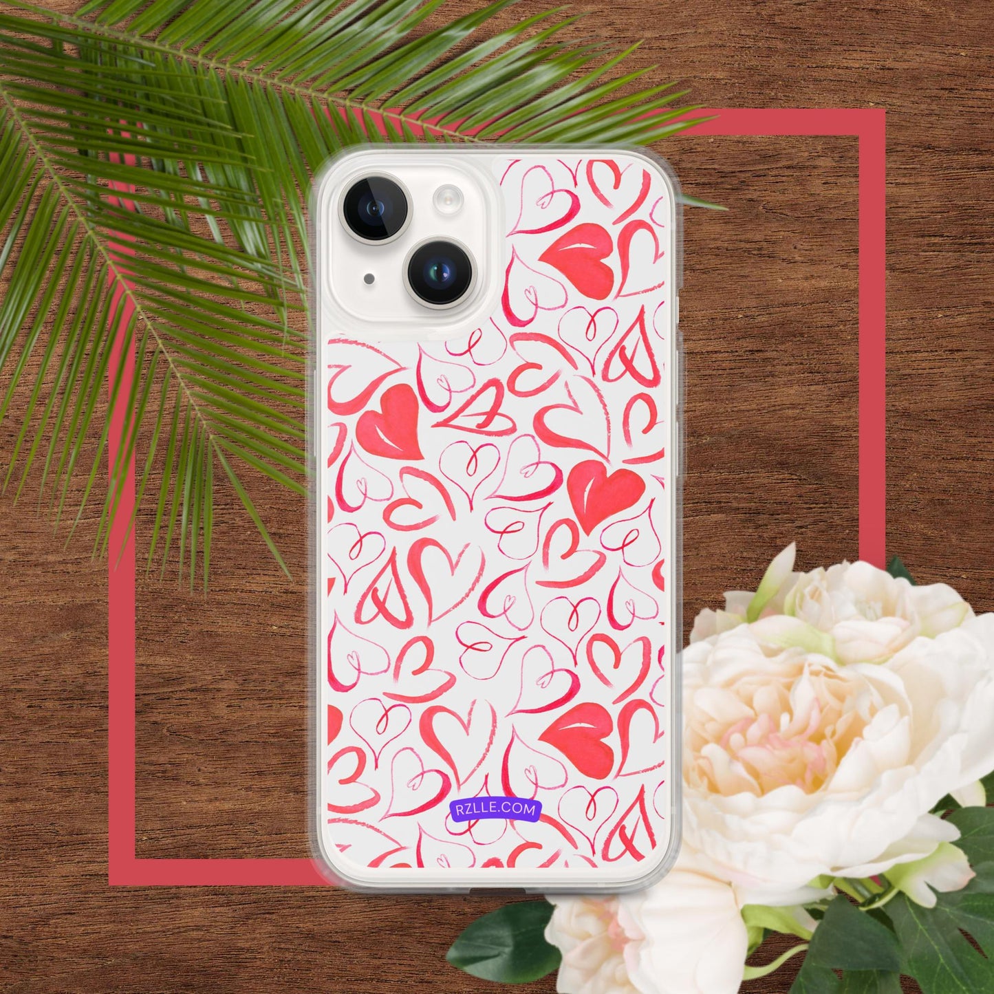 Watercolor Hearts Clear Phone Case for iPhone®