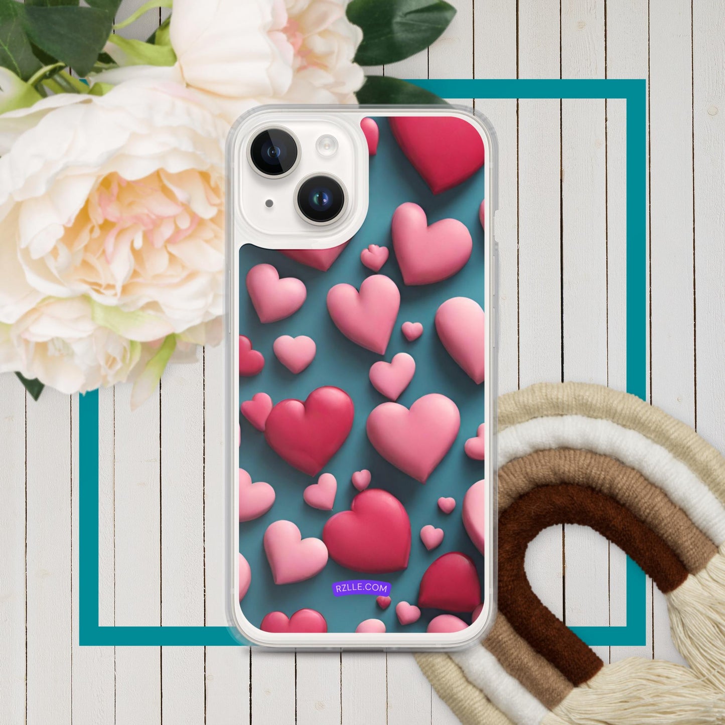 Clay Hearts Clear Phone Case for iPhone®