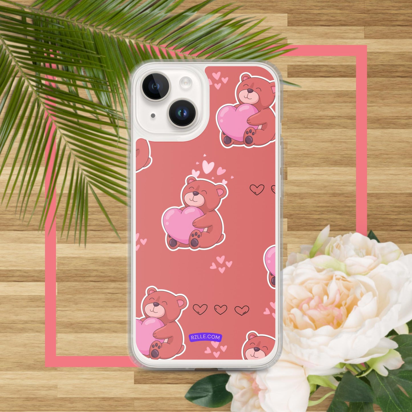 Bear Hug  Heart Clear Phone Case for iPhone®