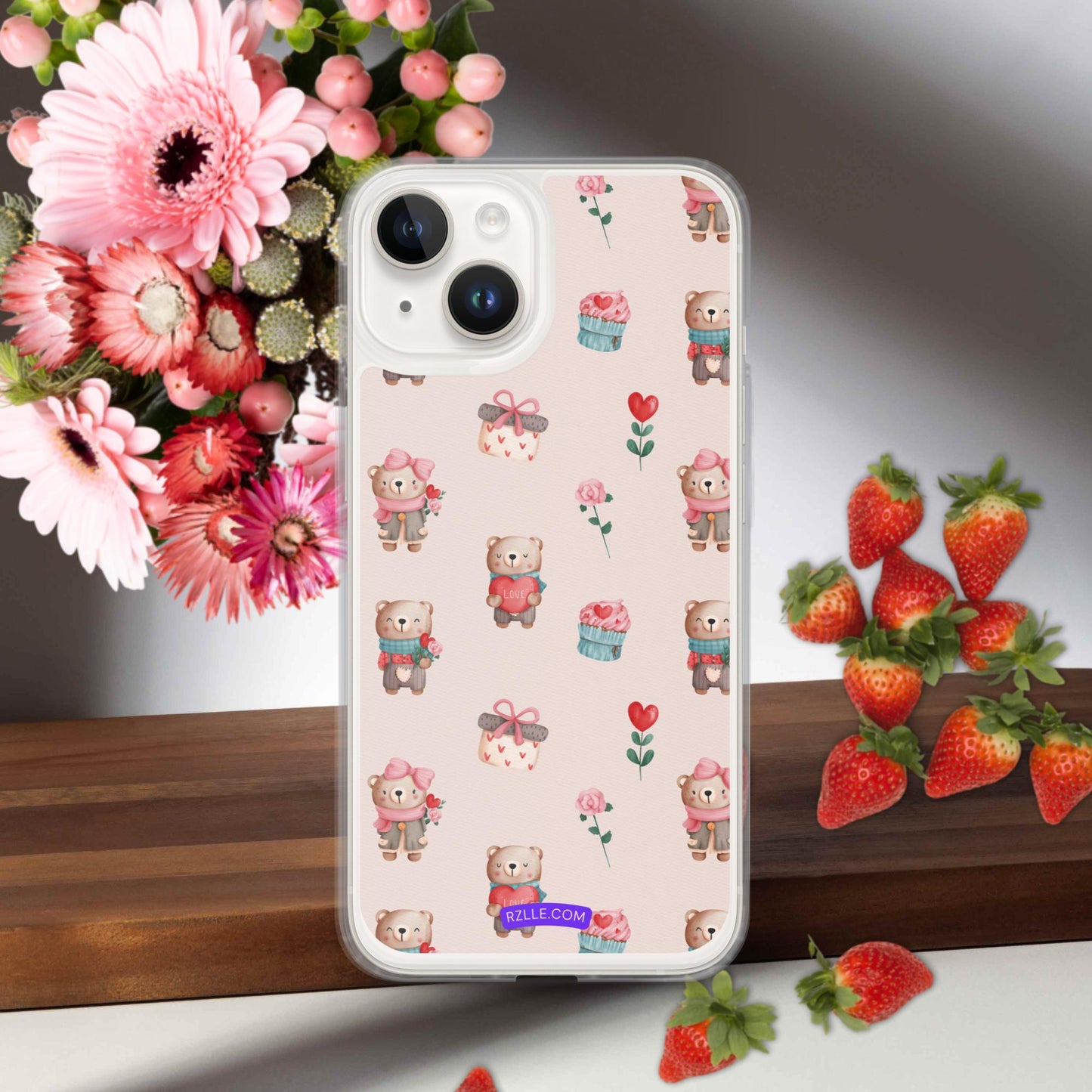 Cute Valentine Bears Clear Phone Case for iPhone®