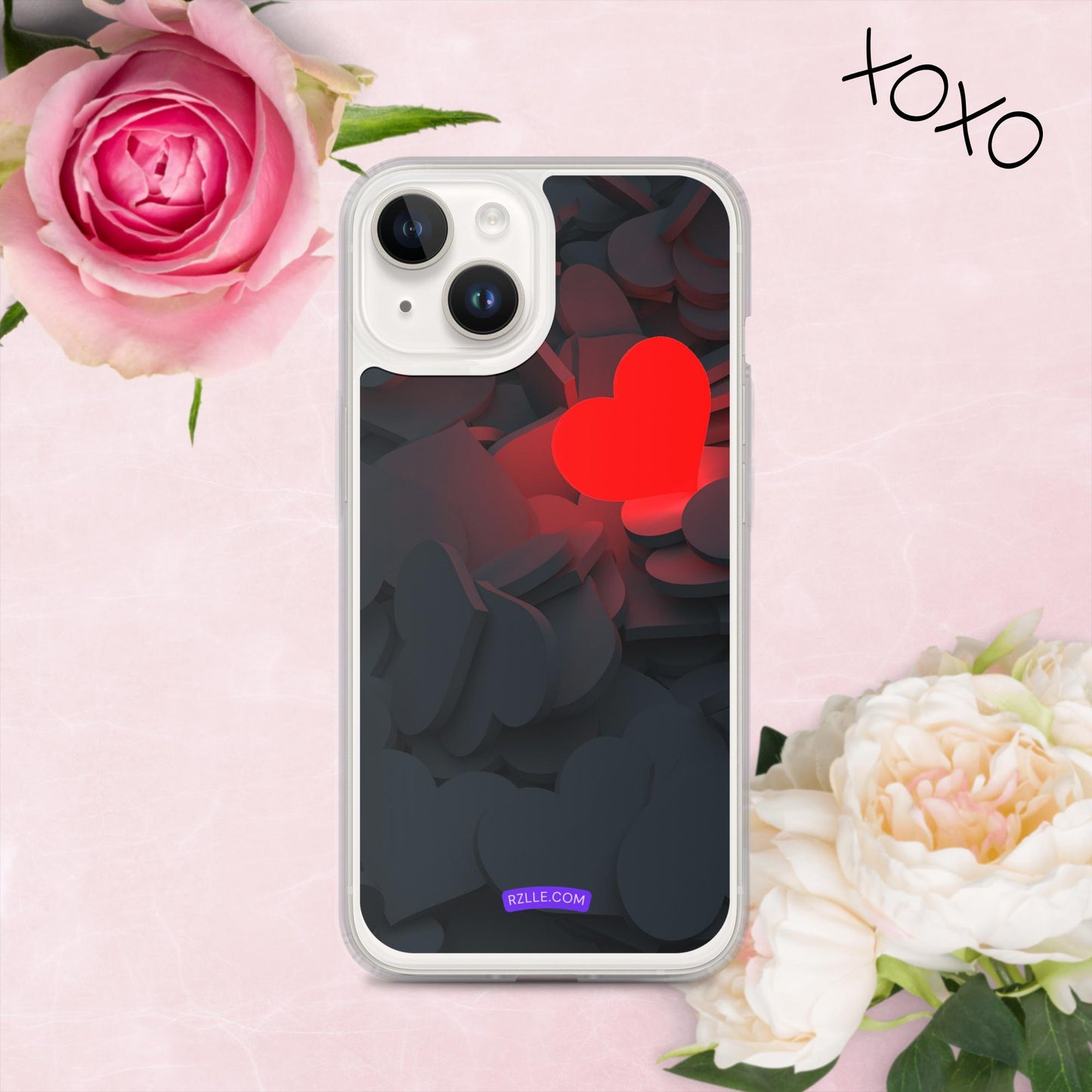 Glowing Heart Clear Phone Case for iPhone®