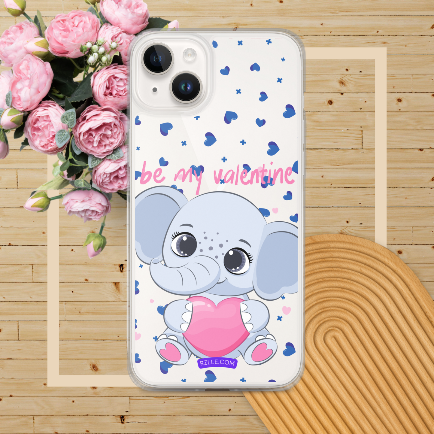 Cute Elephant Be My Valentine Clear Phone Case for iPhone®