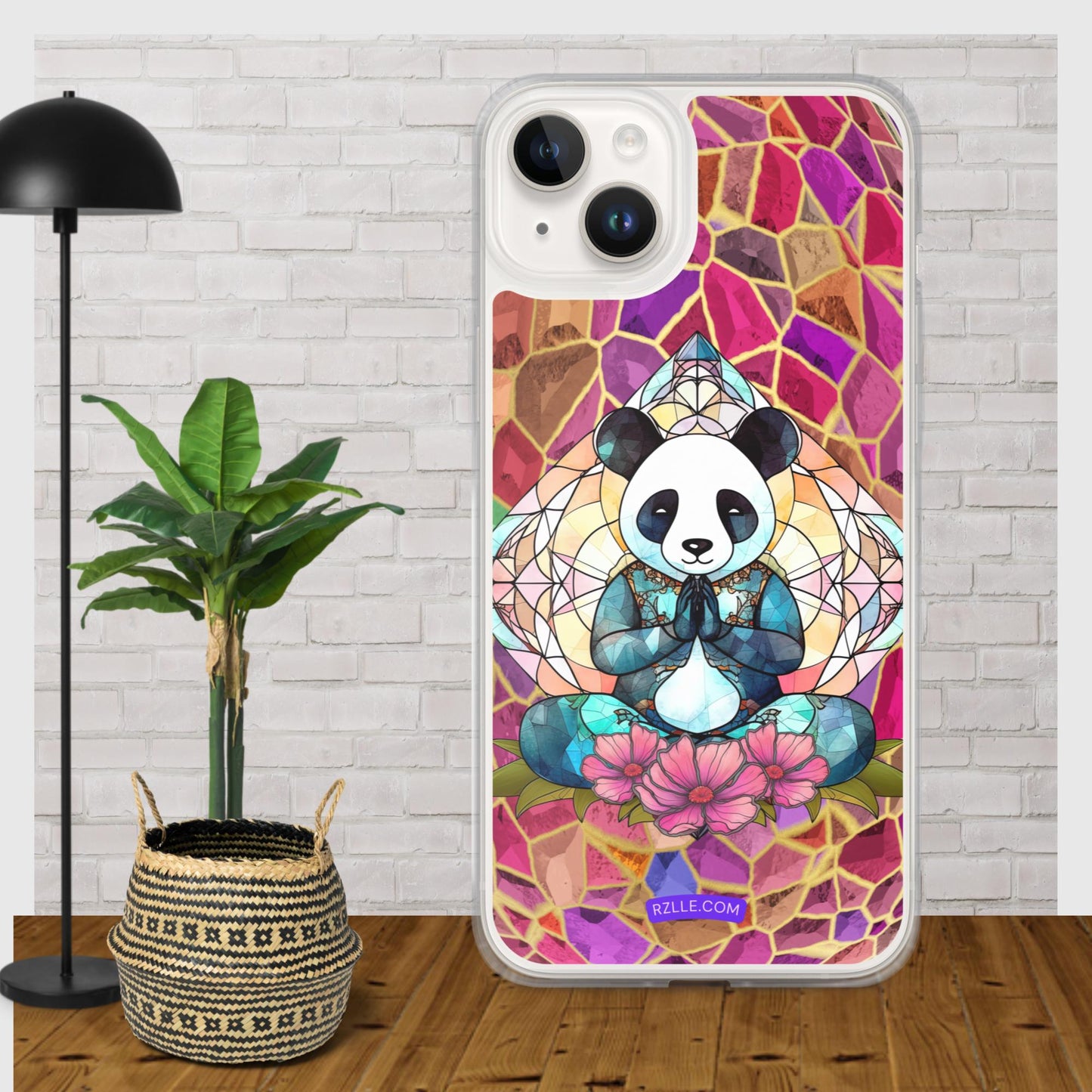 Panda Stained Glass Clear Phone Case for iPhone®