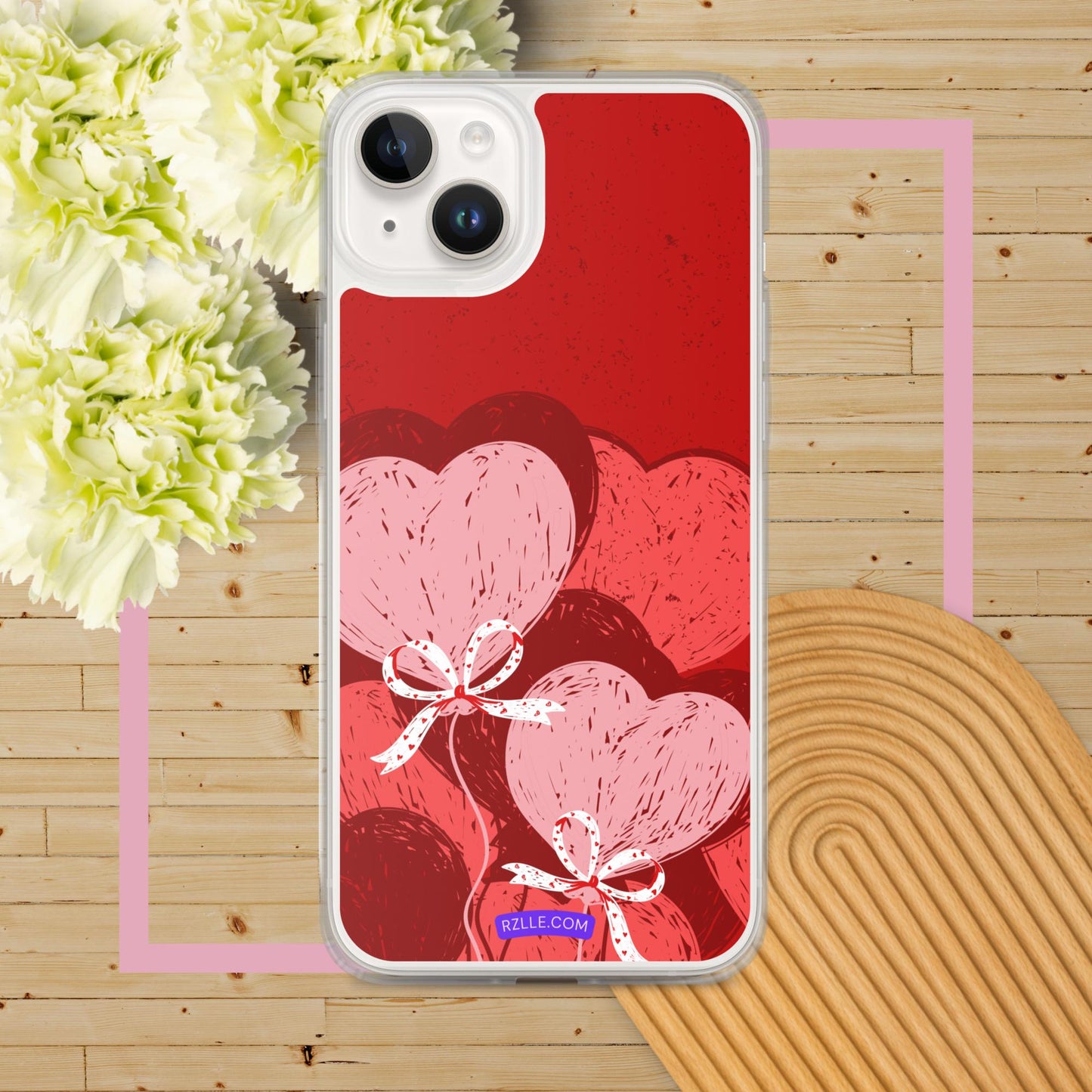 Hearts With Bows Clear Phone Case for iPhone®