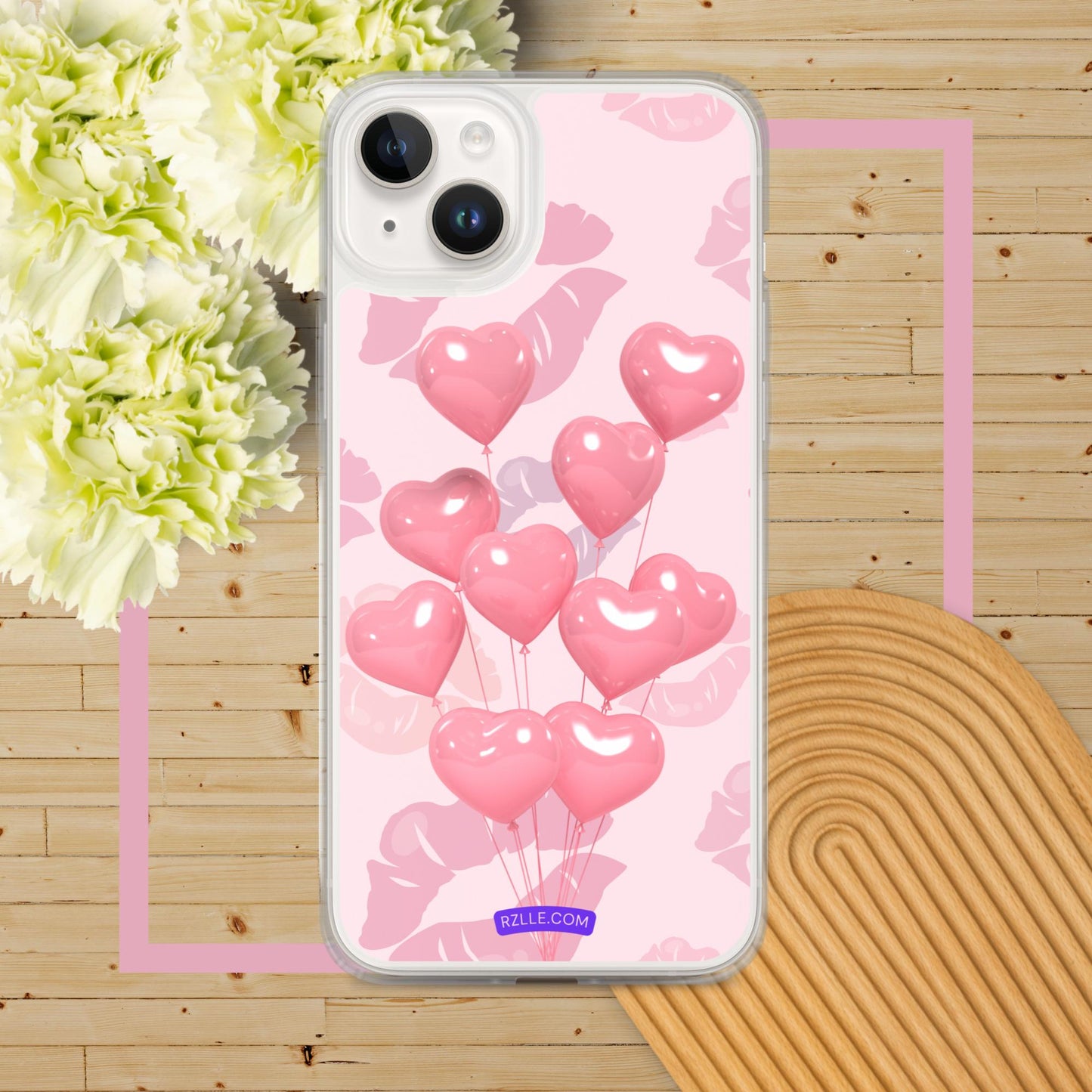 Pink Balloon Hearts Clear Phone Case for iPhone®