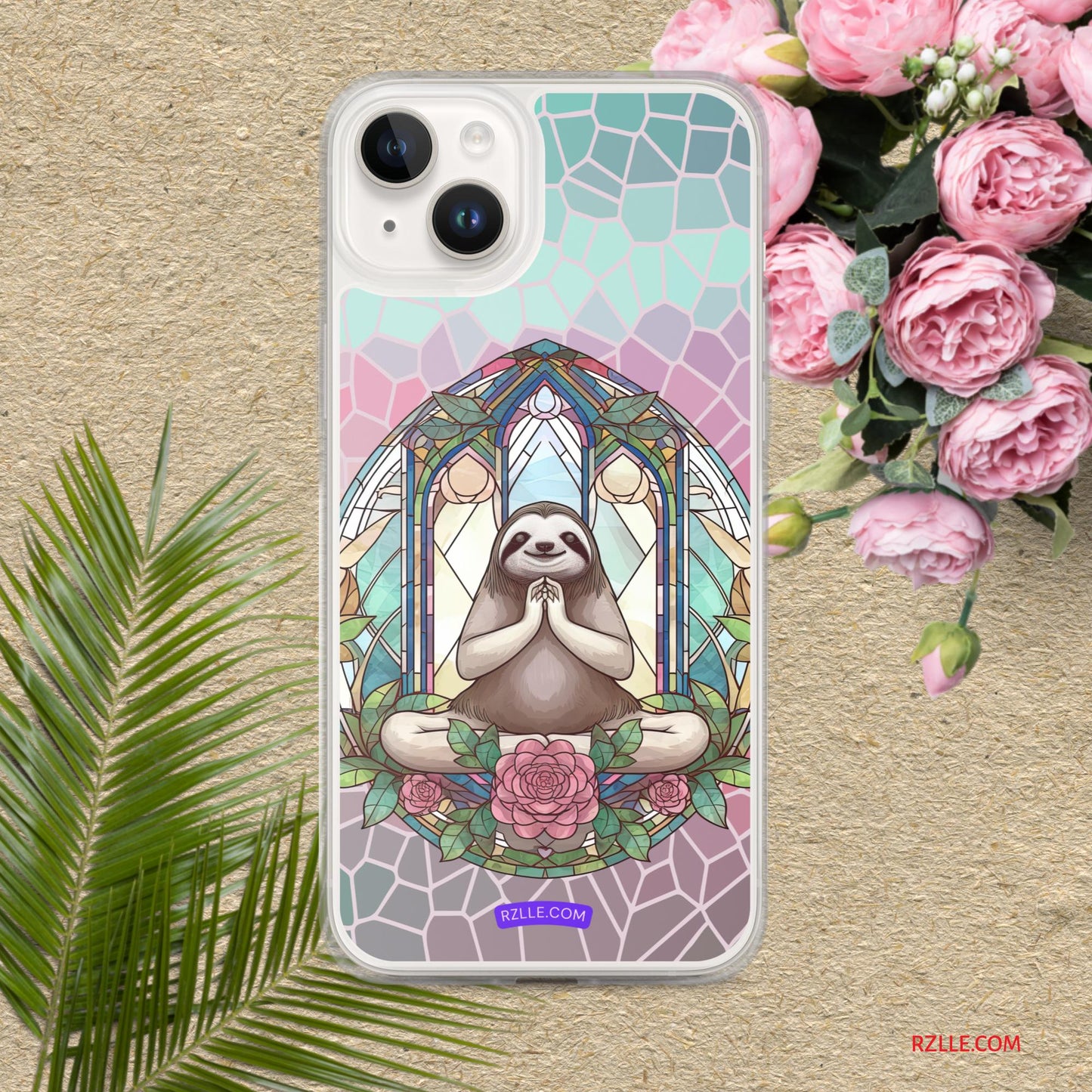 Sloth Stained Glass Clear Phone Case for iPhone®