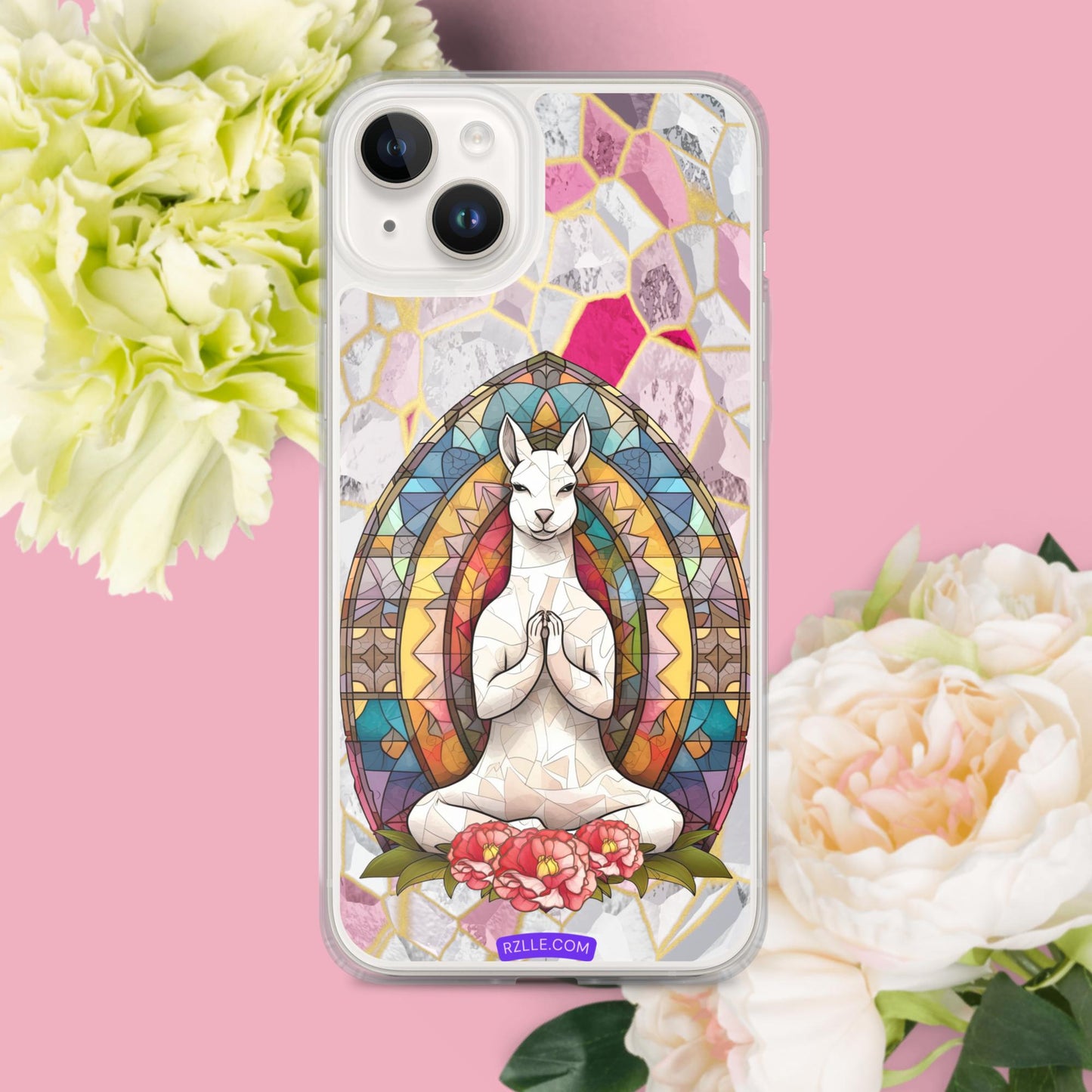 Kangaroo Stained Glass Clear Phone Case for iPhone®