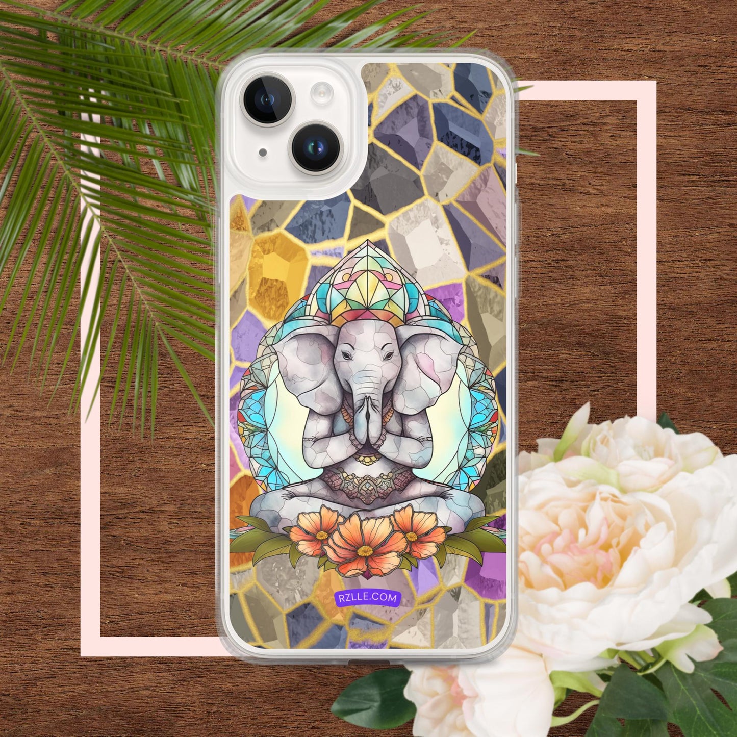 Zen Elephant Stained Glass Clear Phone Case for iPhone®