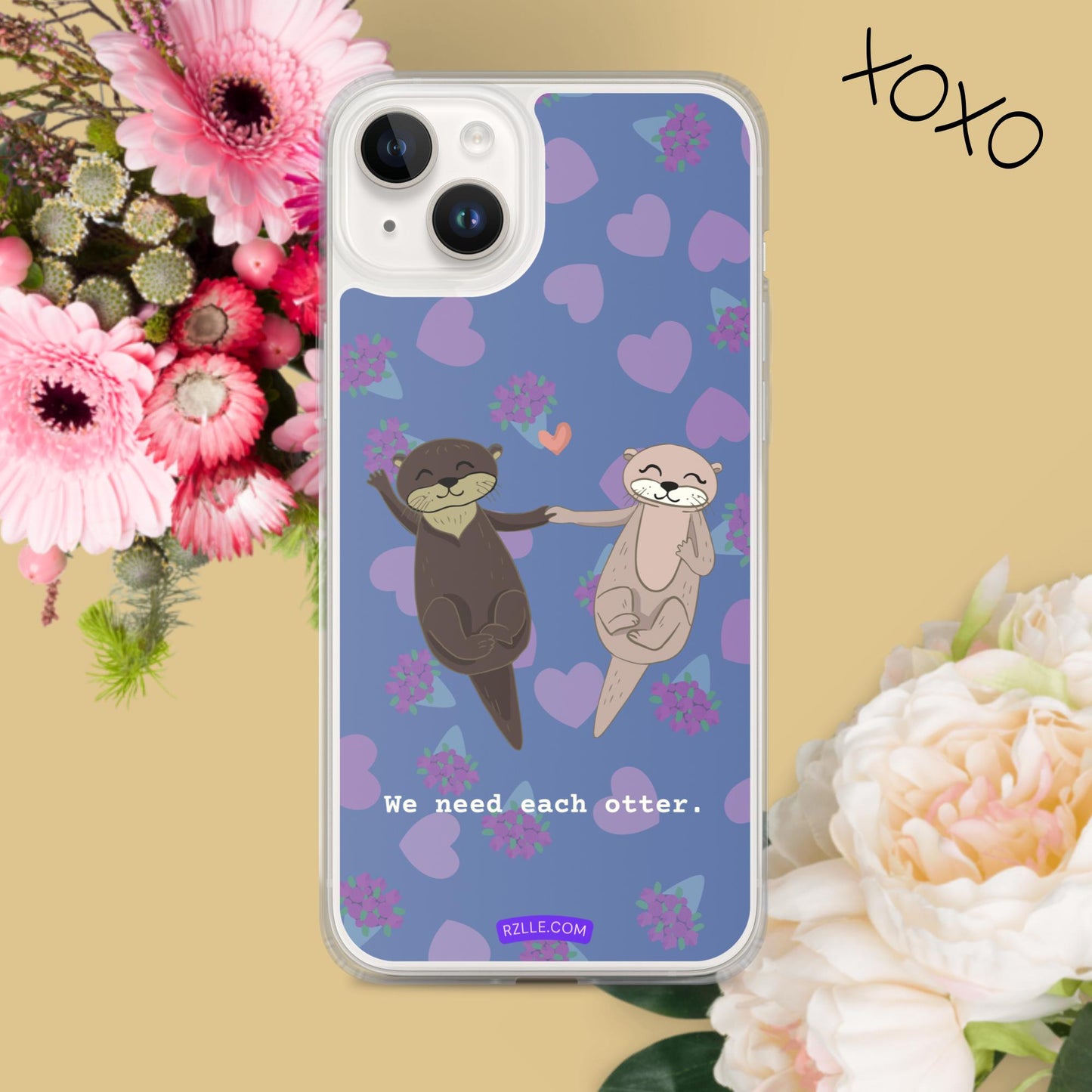 Cute Otters Clear Phone Case for iPhone®