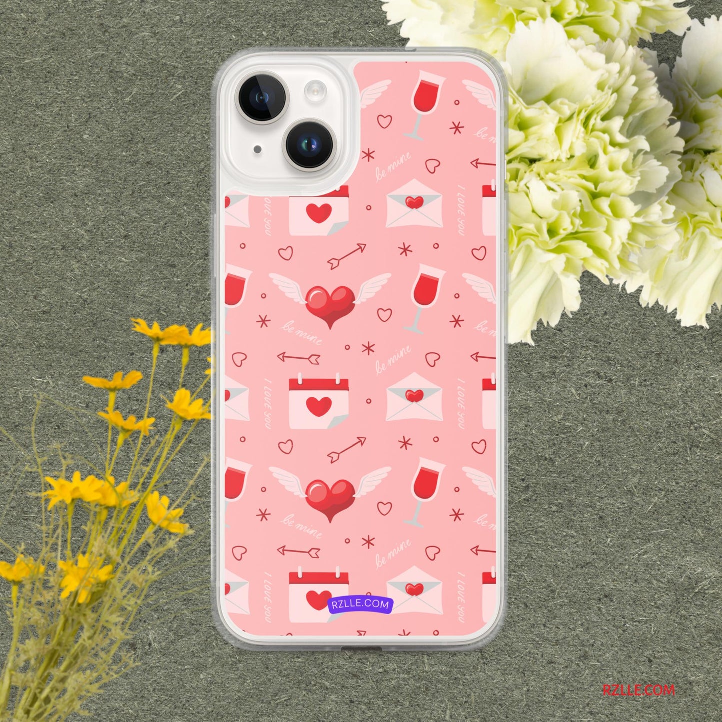 Red Flying Hearts Clear Phone Case for iPhone®