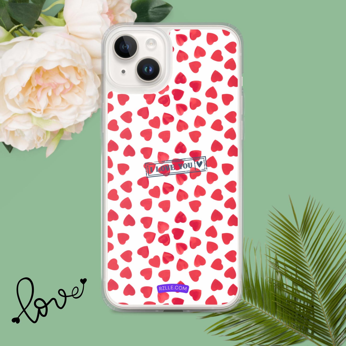 Little Red Hearts Clear Phone Case for iPhone®