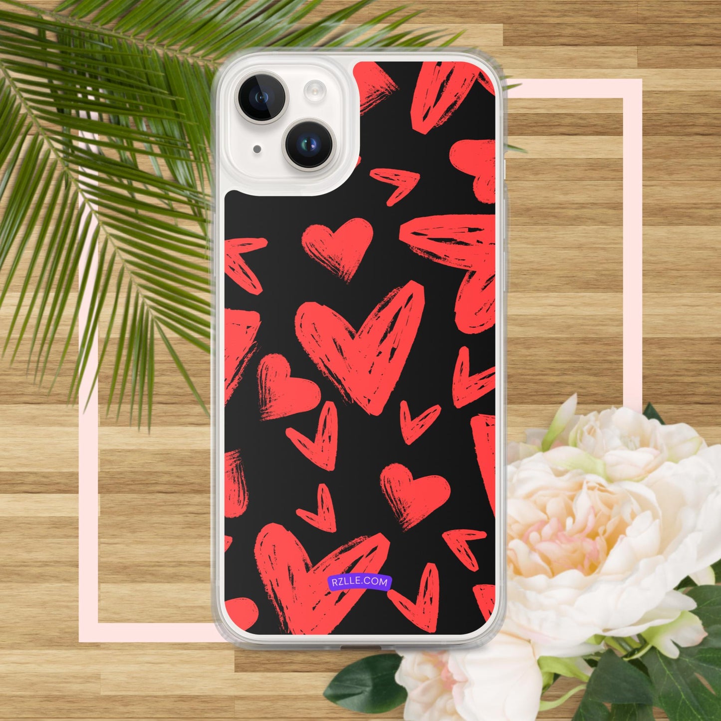 Funky Red Hearts  Clear Phone Case for iPhone®