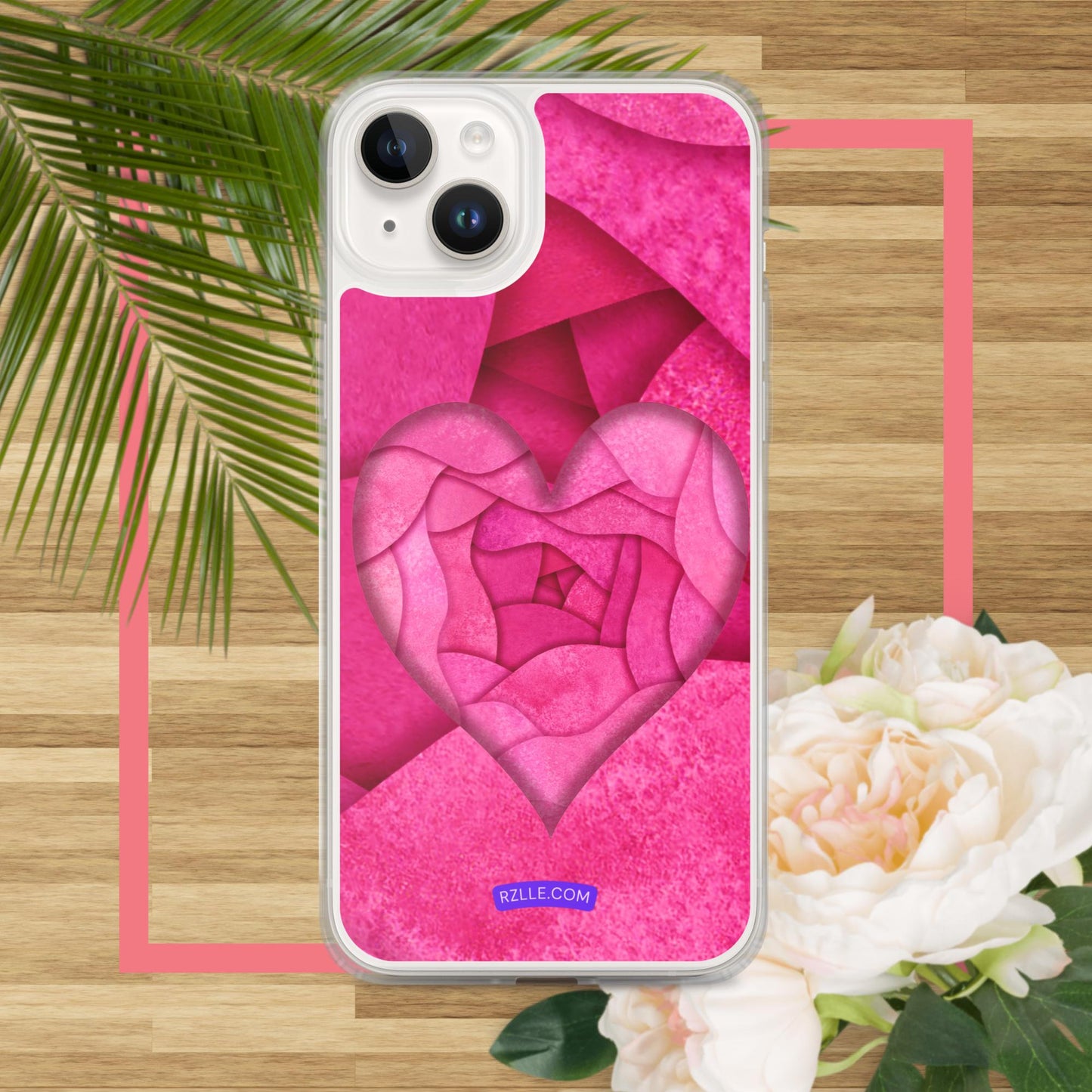 Pink Paper Hearts  Clear Phone Case for iPhone®