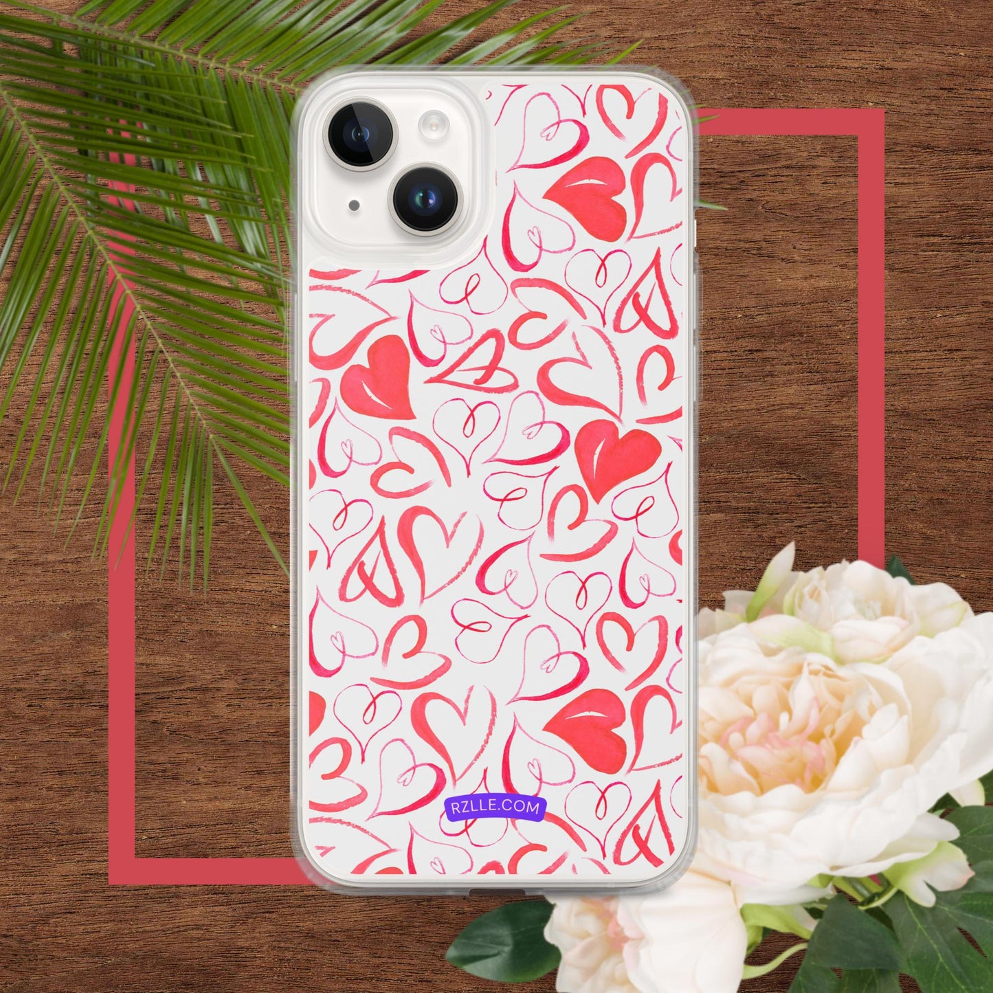 Watercolor Hearts Clear Phone Case for iPhone®