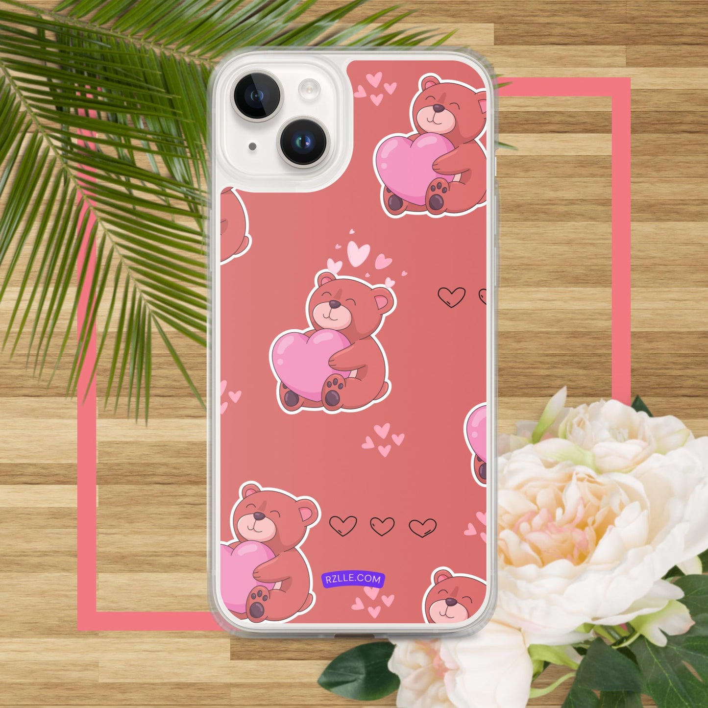 Bear Hug  Heart Clear Phone Case for iPhone®