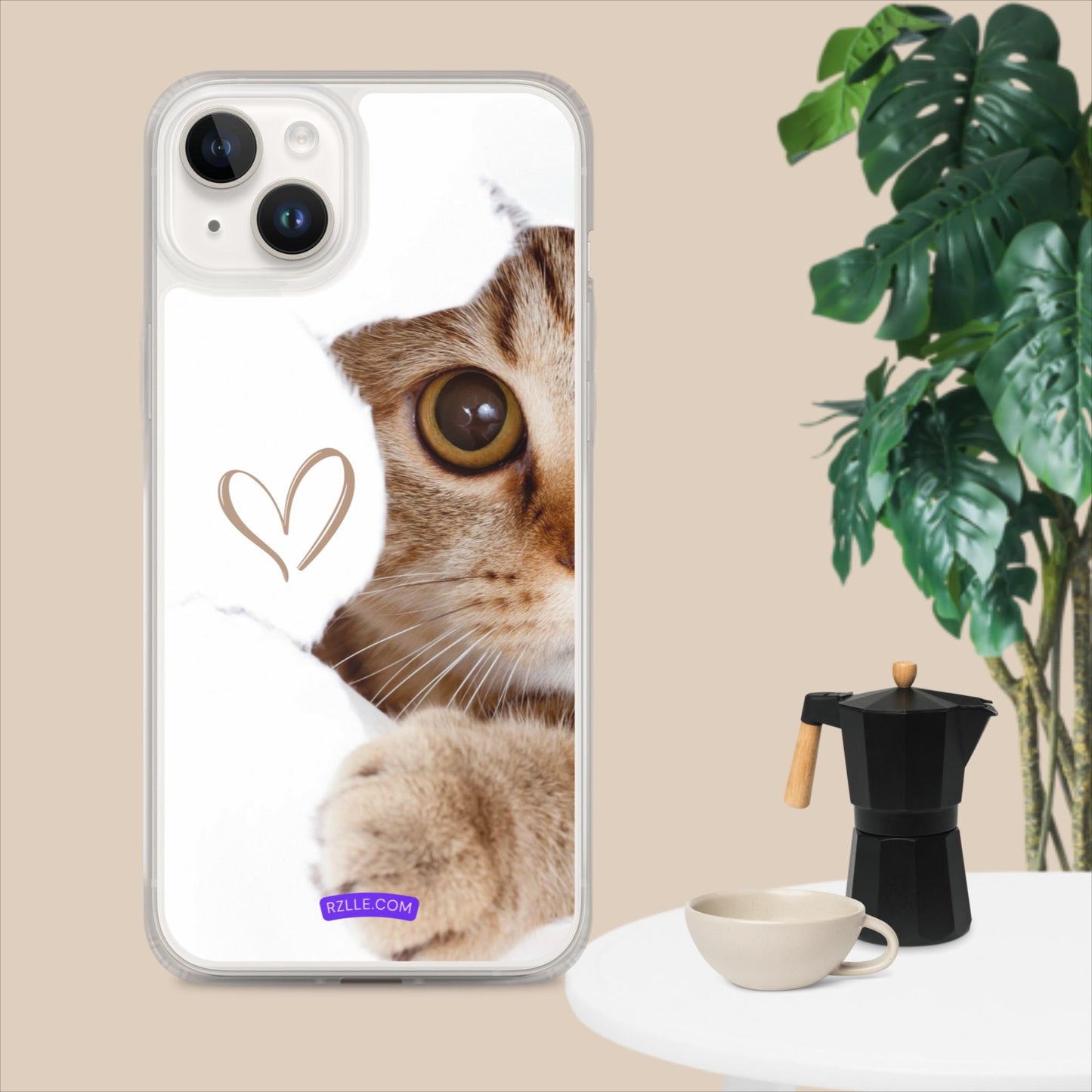 Cute Cat Peeking  Clear Case for iPhone®