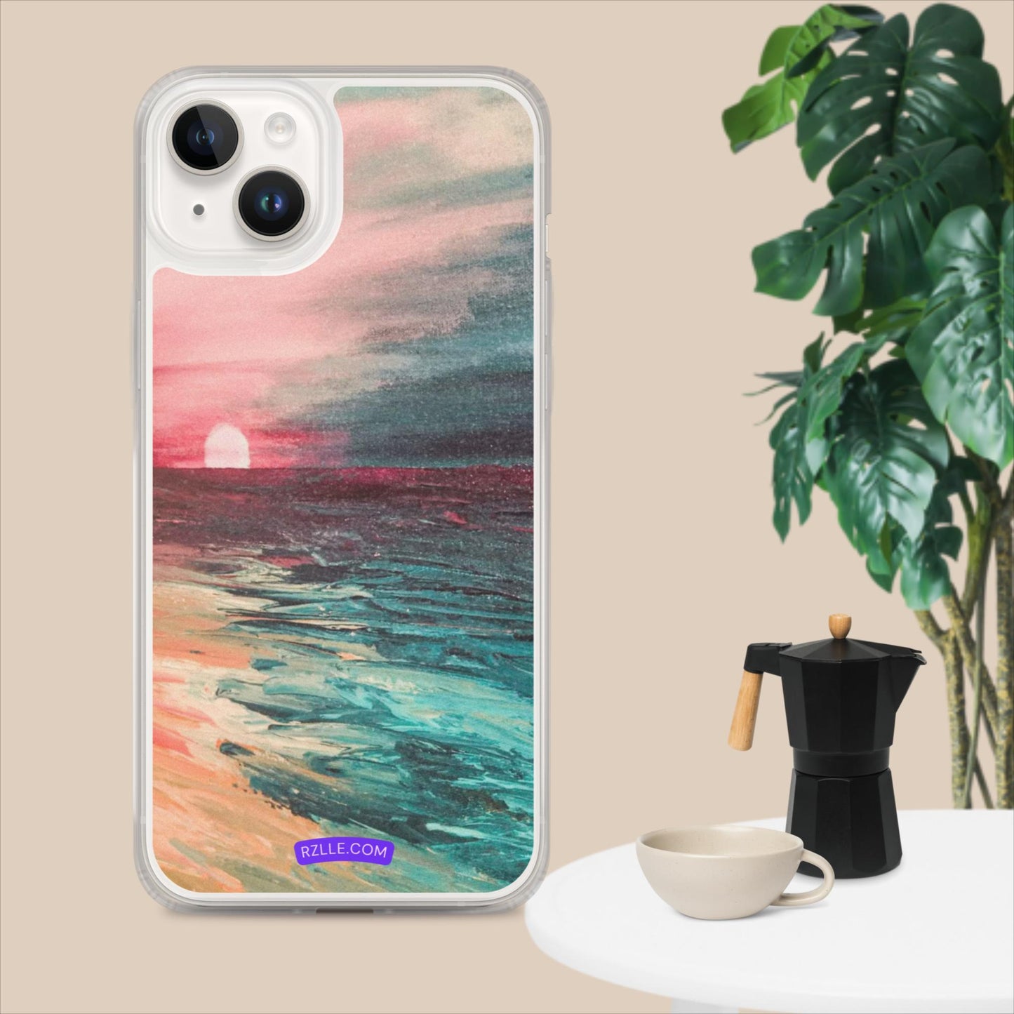 Watercolor Sunset Painting Clear Case for iPhone®