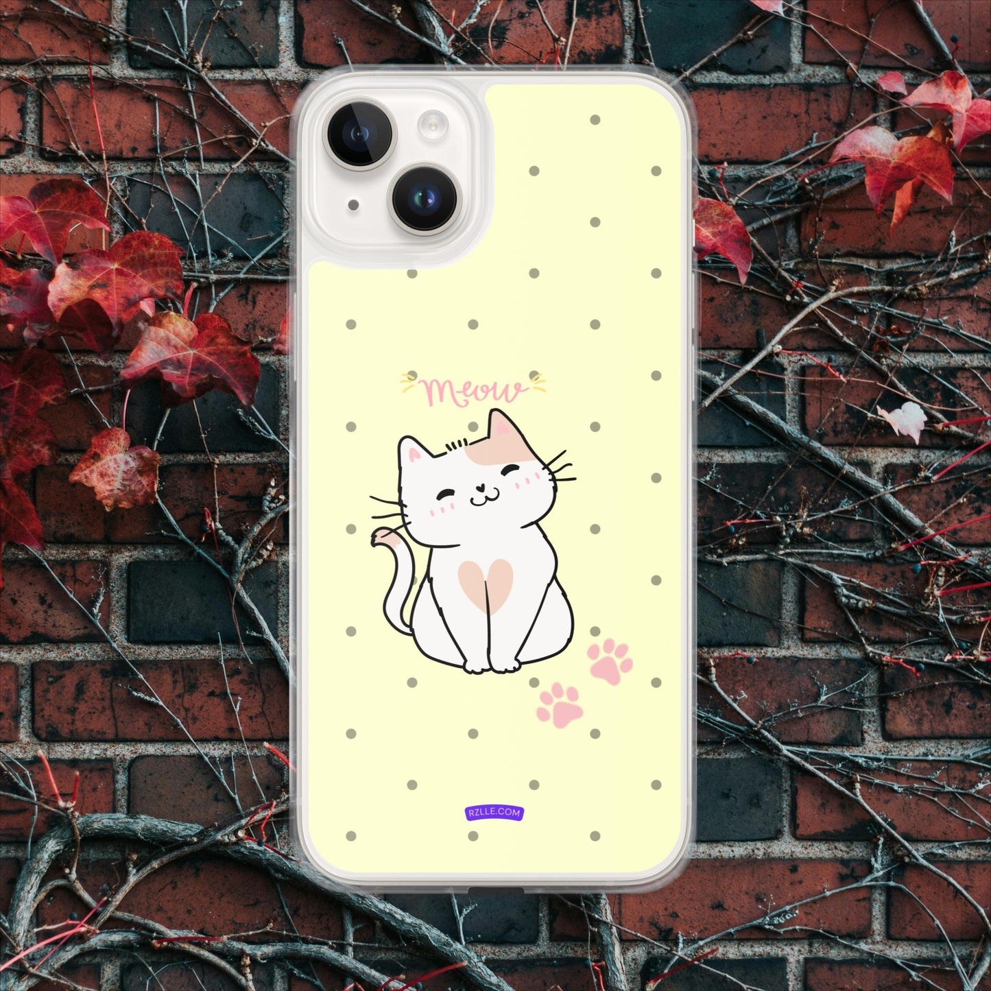 Cute White Cat Clear Case for iPhone®