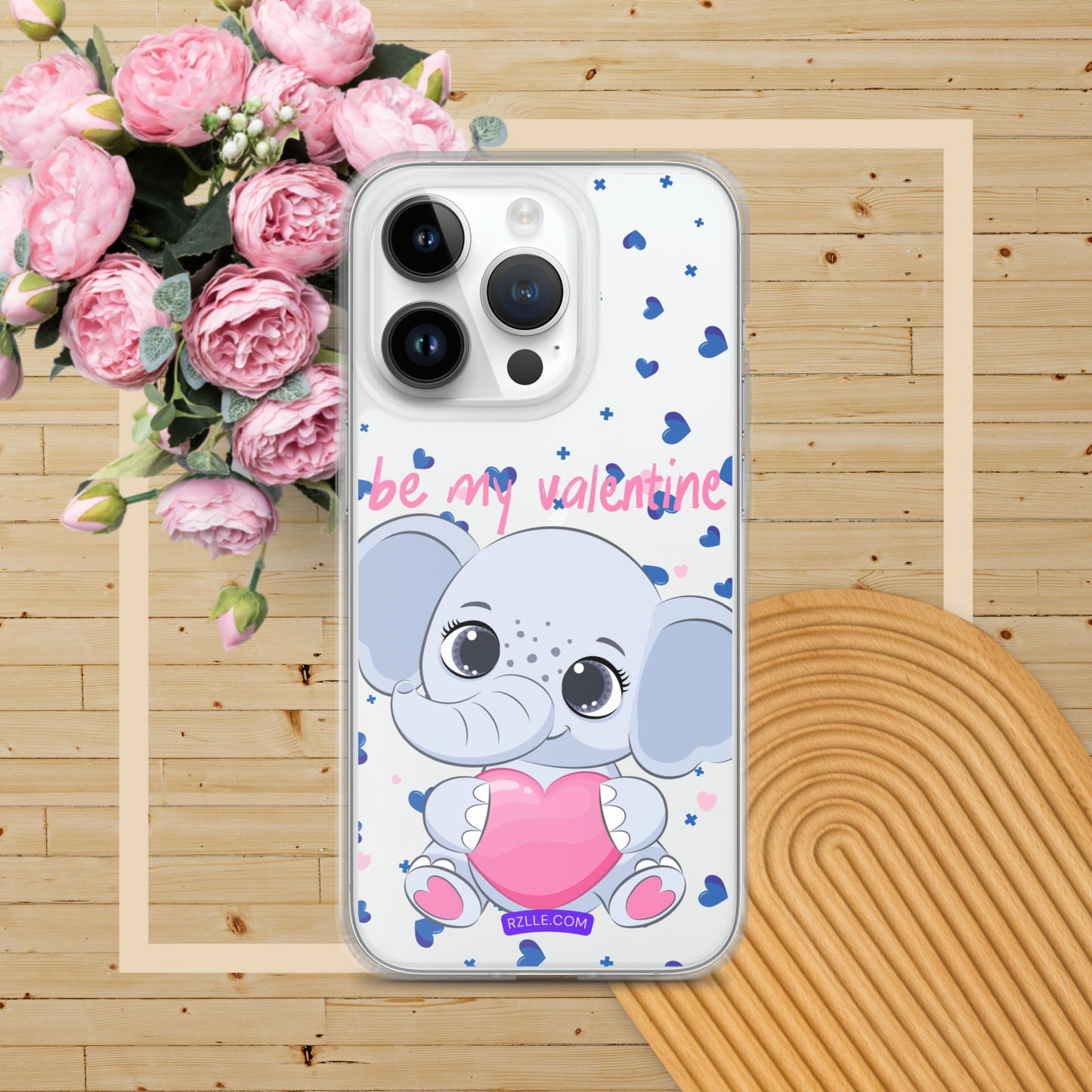 Cute Elephant Be My Valentine Clear Phone Case for iPhone®