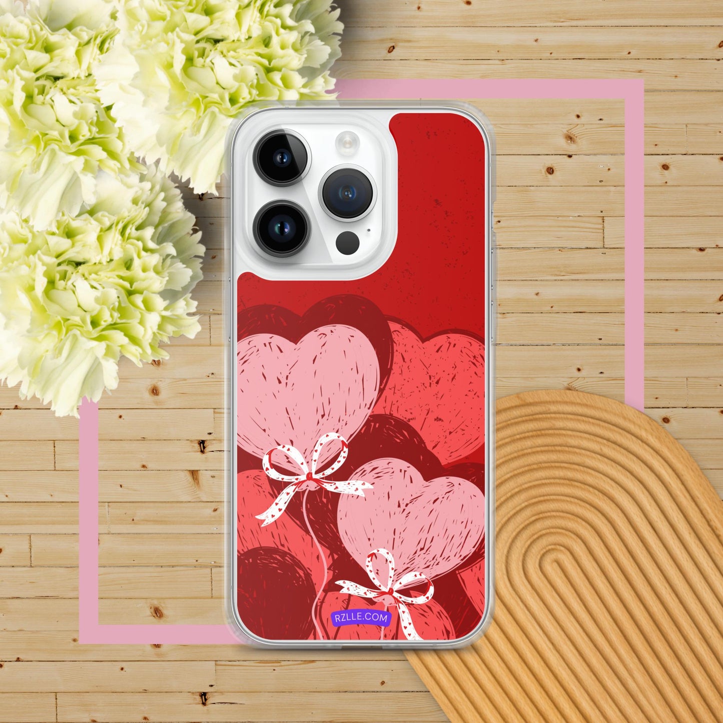 Hearts With Bows Clear Phone Case for iPhone®