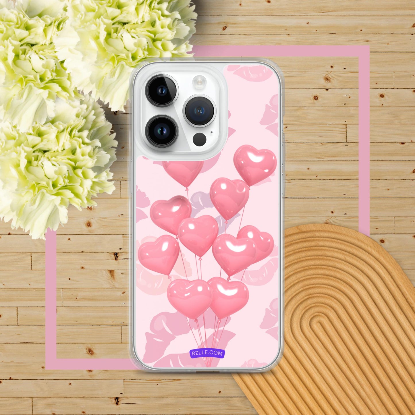 Pink Balloon Hearts Clear Phone Case for iPhone®