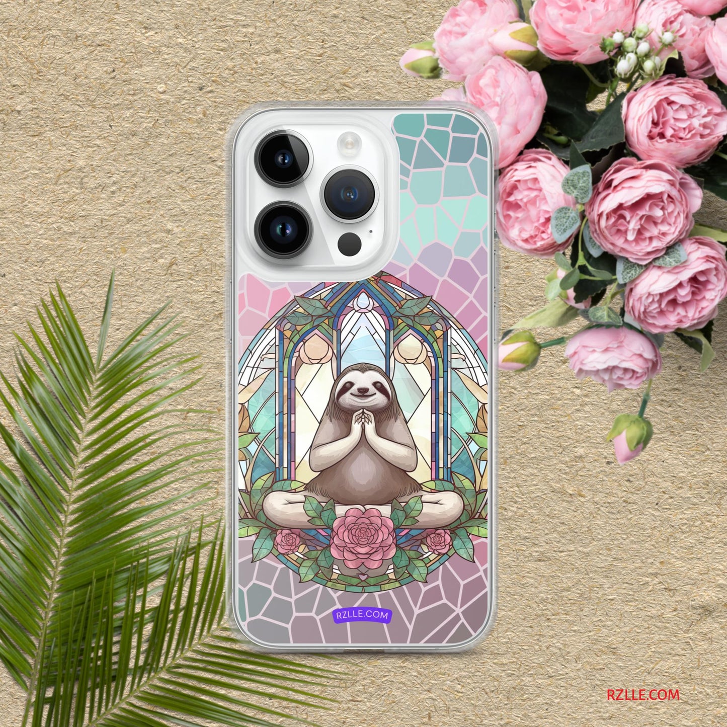 Sloth Stained Glass Clear Phone Case for iPhone®